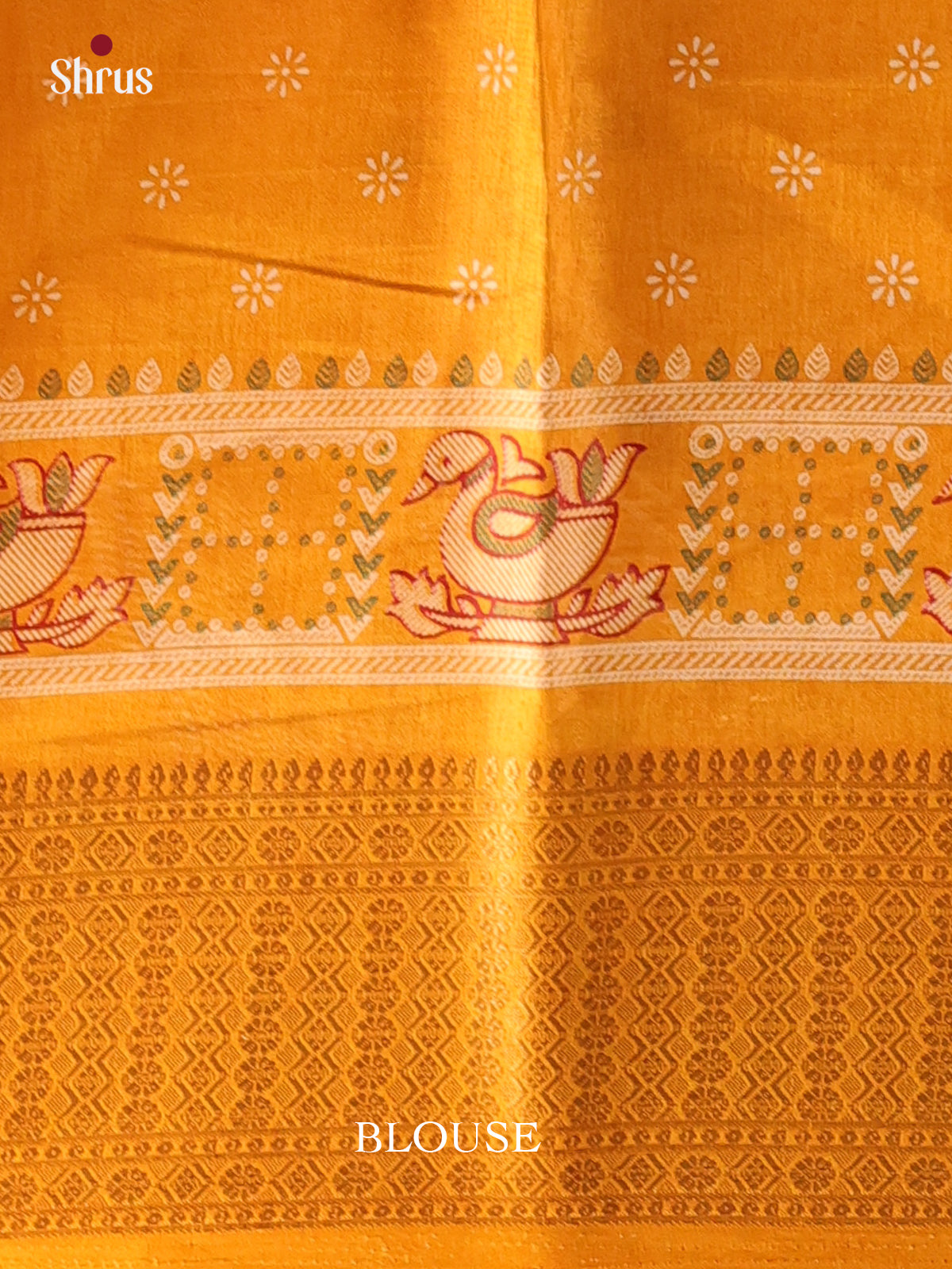 Mustard - Semi Crepe Saree