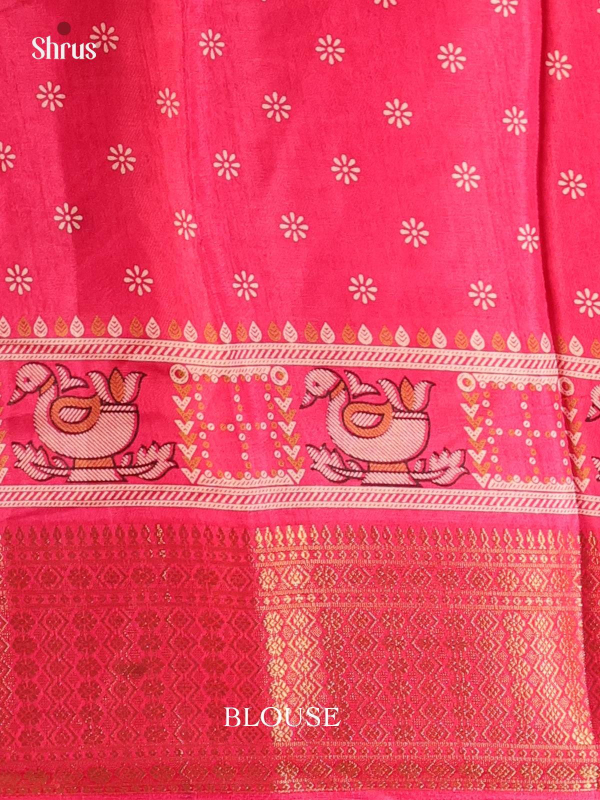 Pink - Semi Crepe Saree