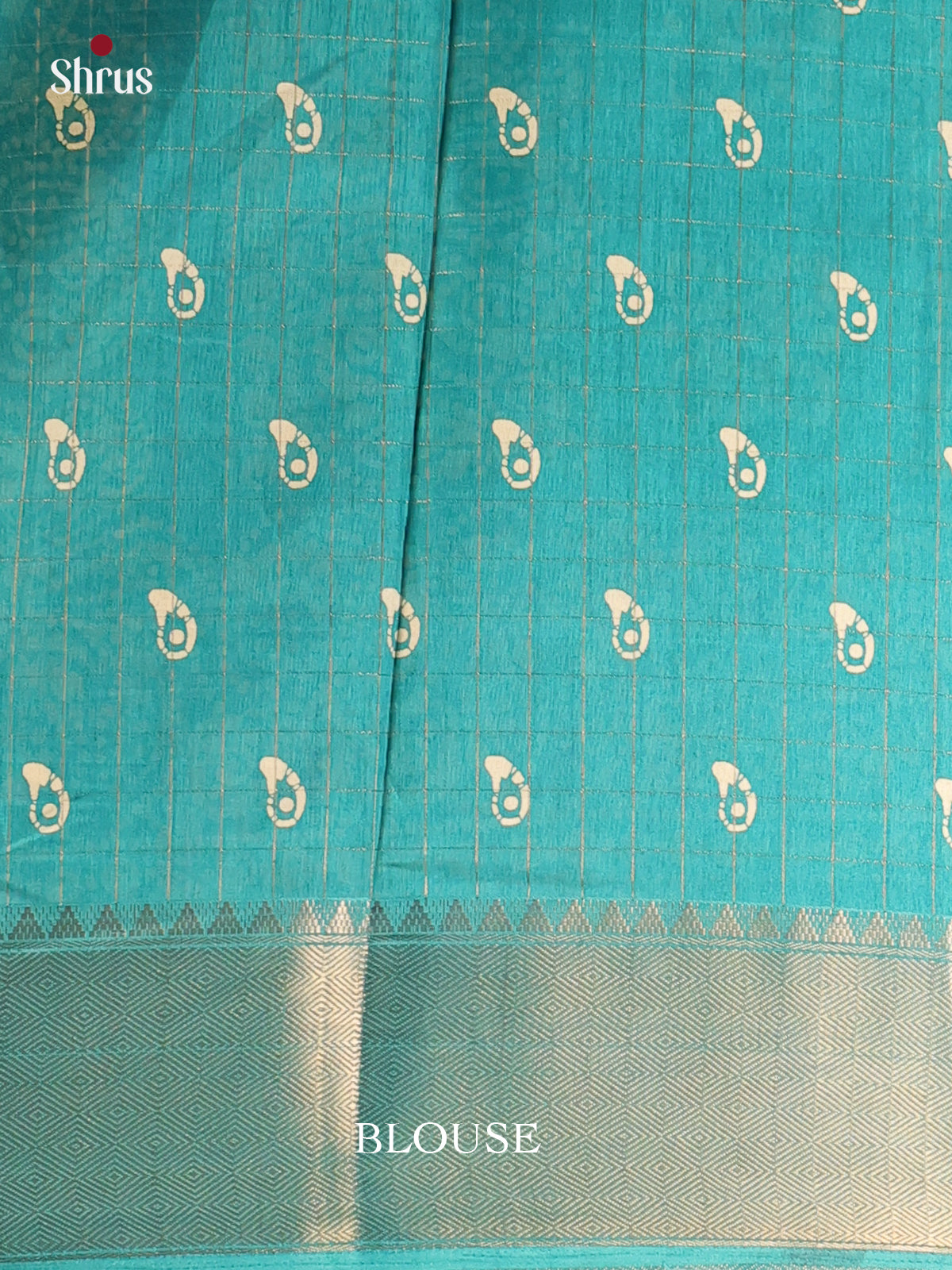 Teal - Semi Crepe Saree