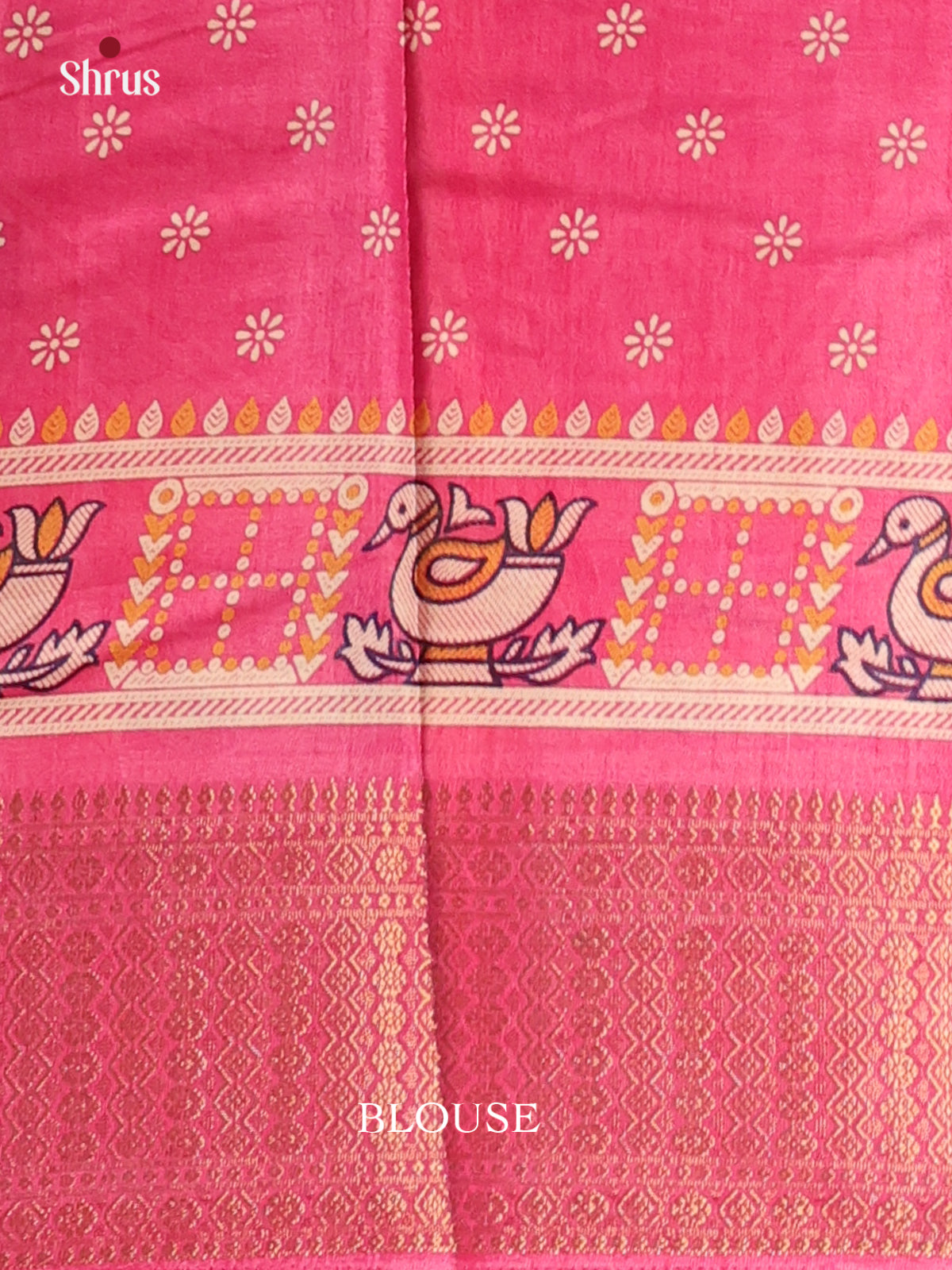 Pink - Semi Crepe Saree