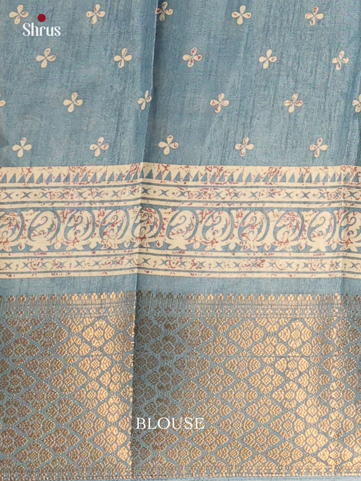 Blue - Semi Crepe Saree