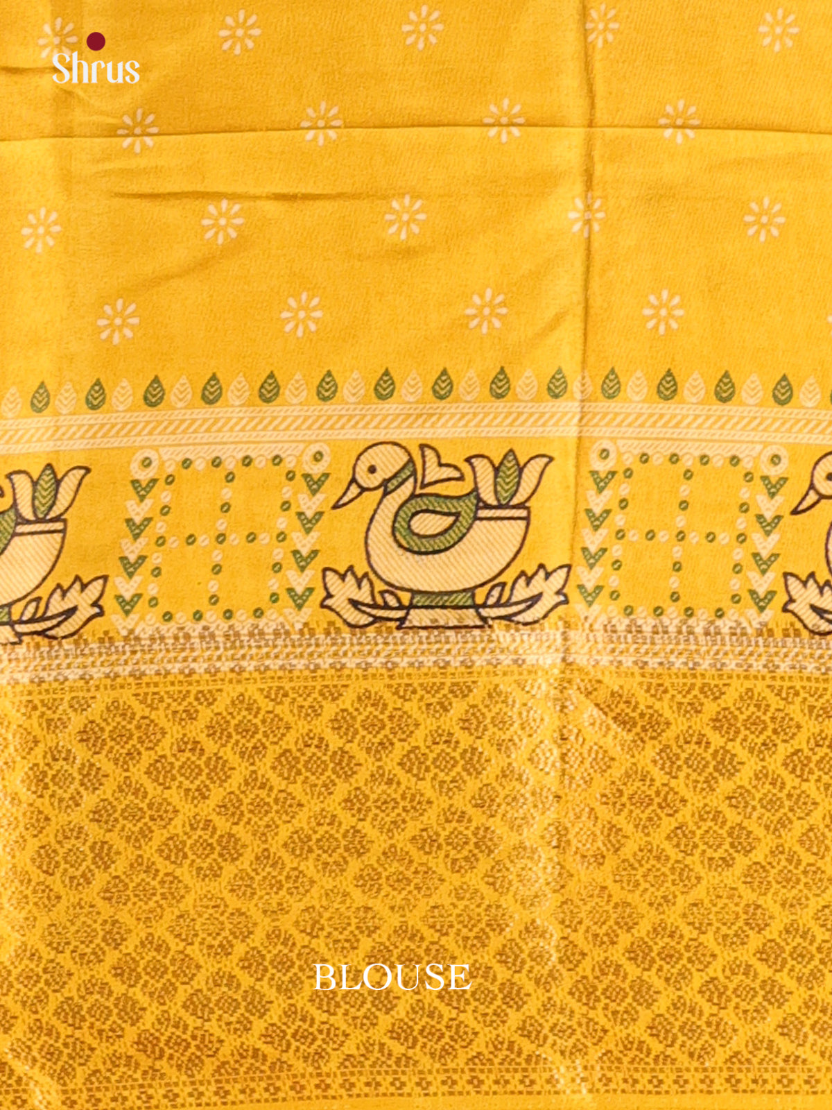 Yellow  - Semi Crepe Saree