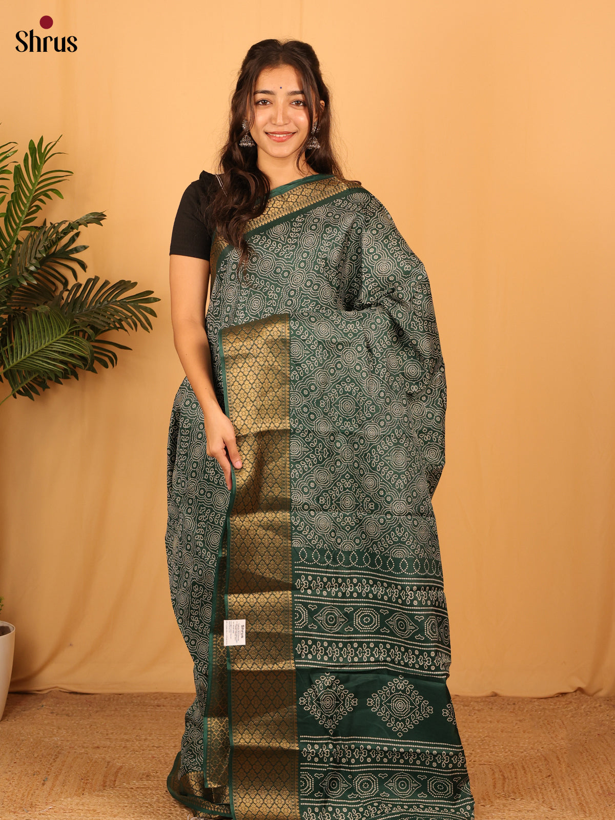 Green - Semi Crepe Saree