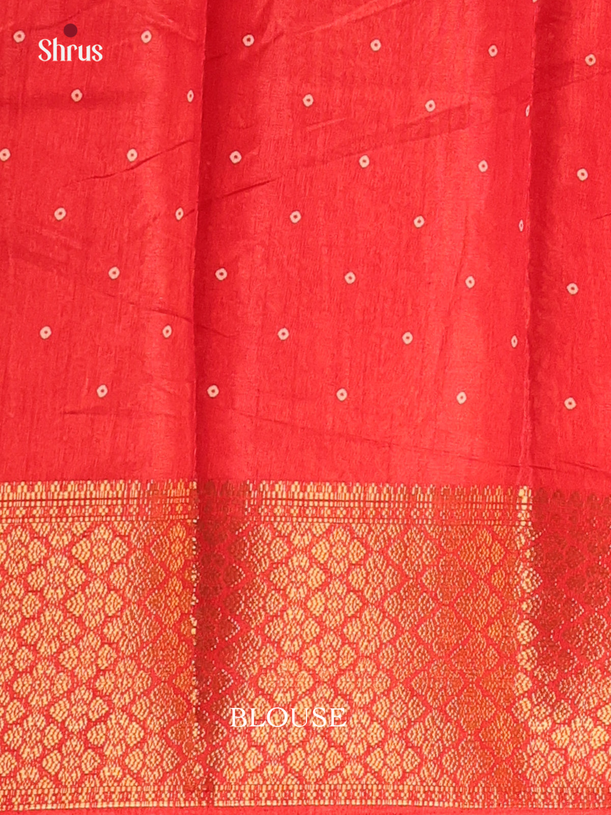 Red - Semi Crepe Saree