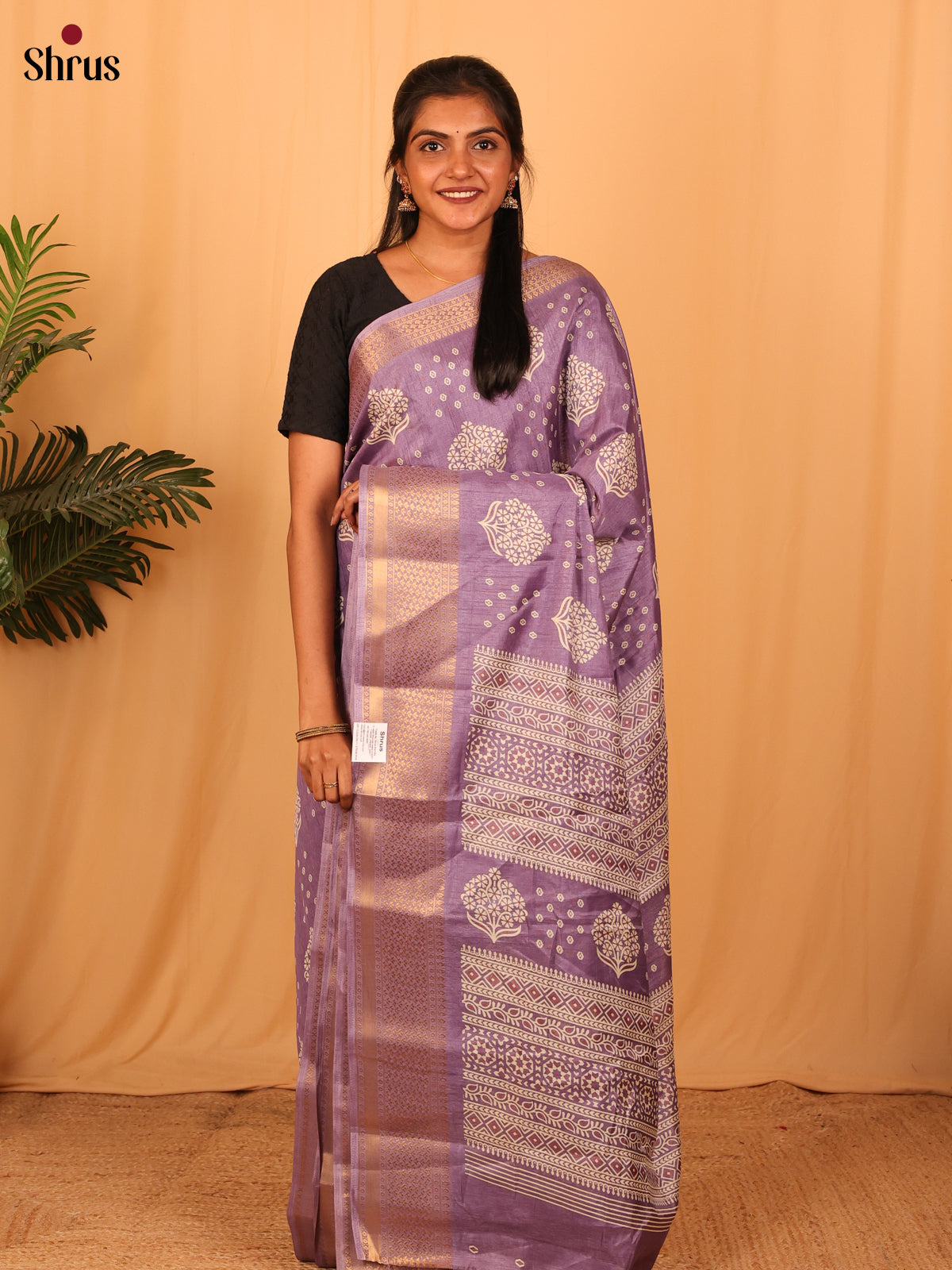 Lavender - Semi Crepe Saree