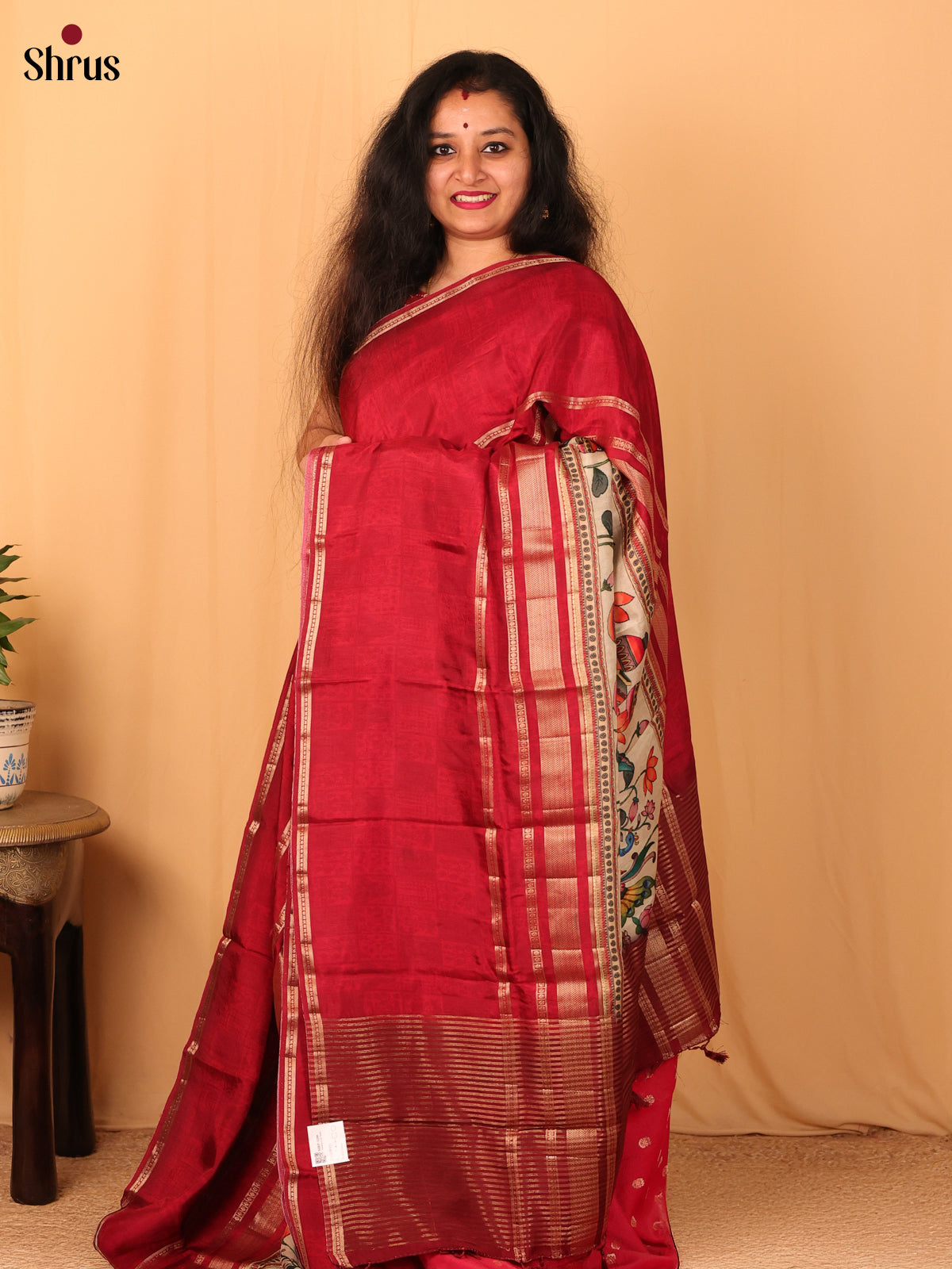DAS08001 - Printed Tussar Saree - Shop on Shrus.com