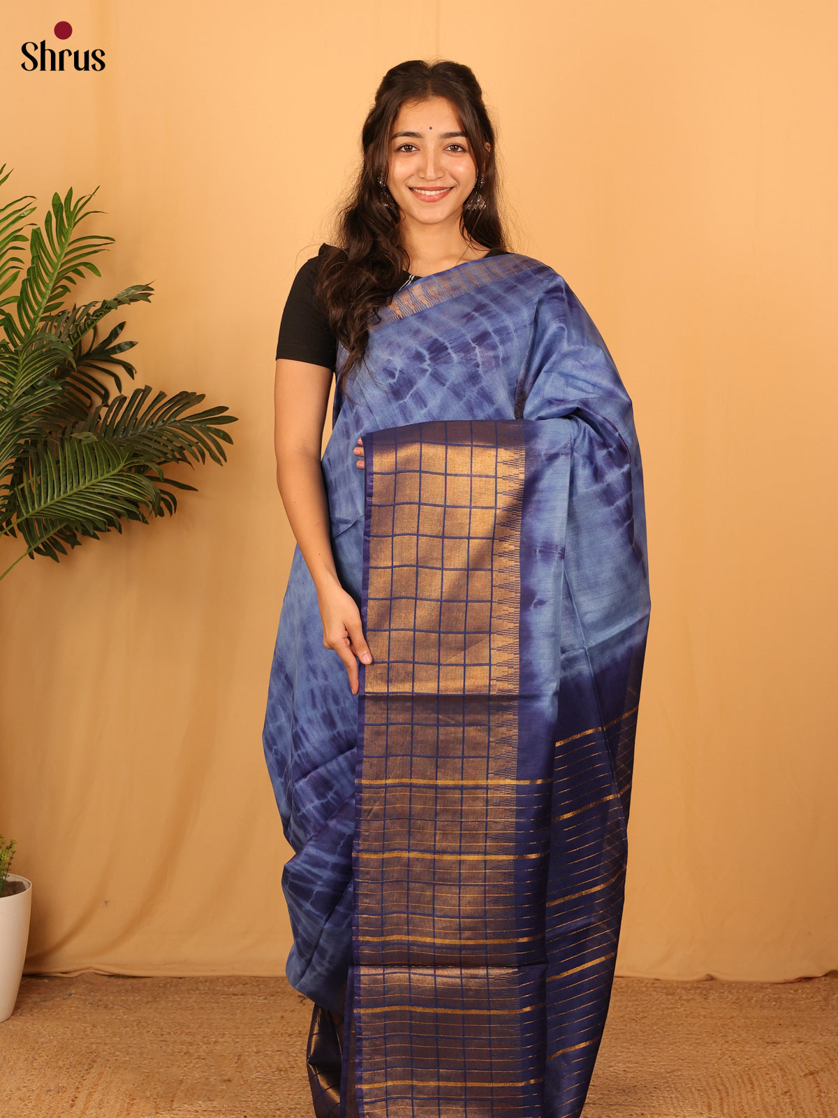 blue - Shibori Saree