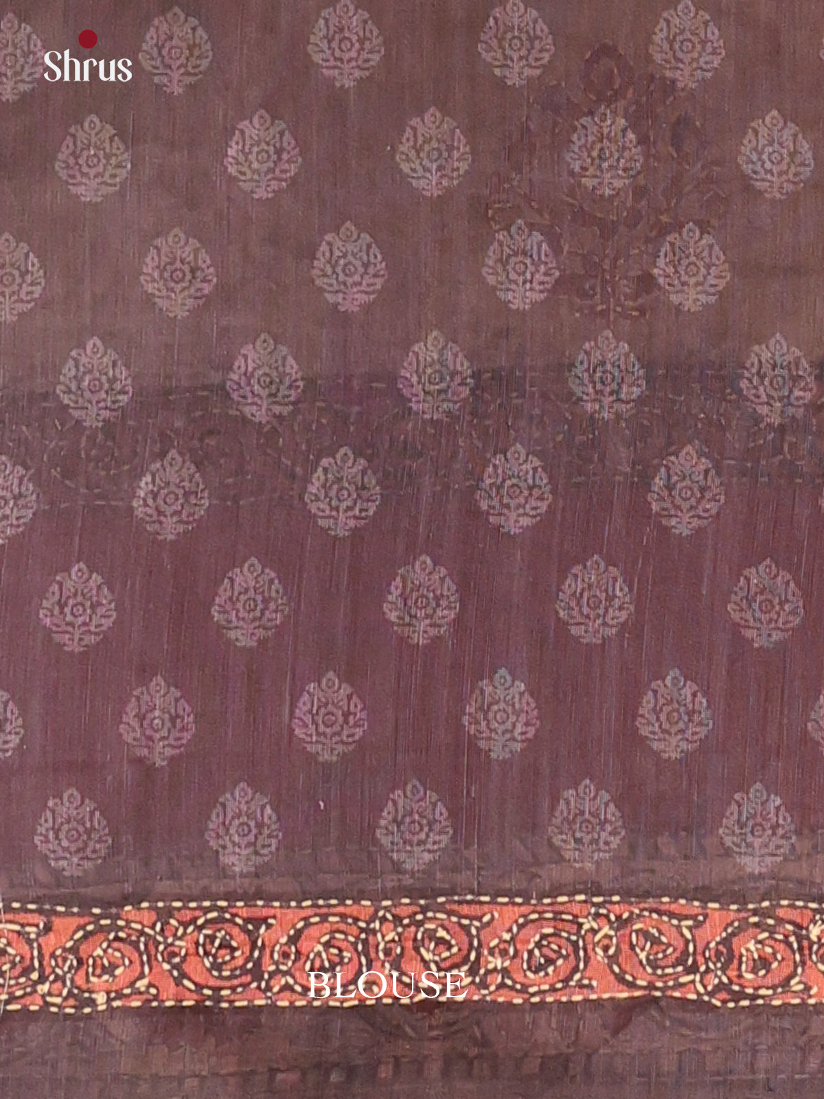 Grey & Brown - Semi Kantha Saree - Shop on Shrus.com