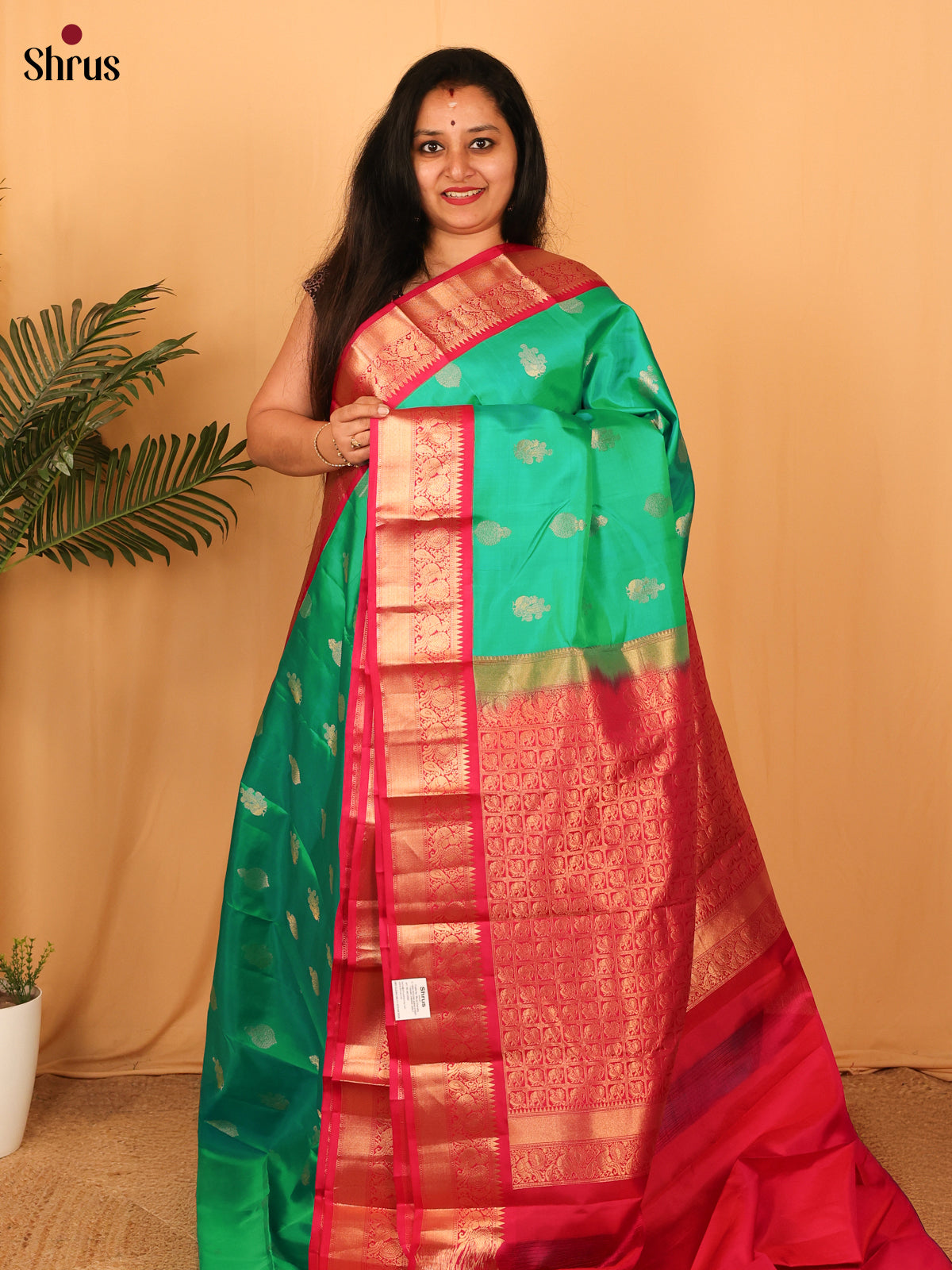 Green & Red - Kanchipuram silk Saree