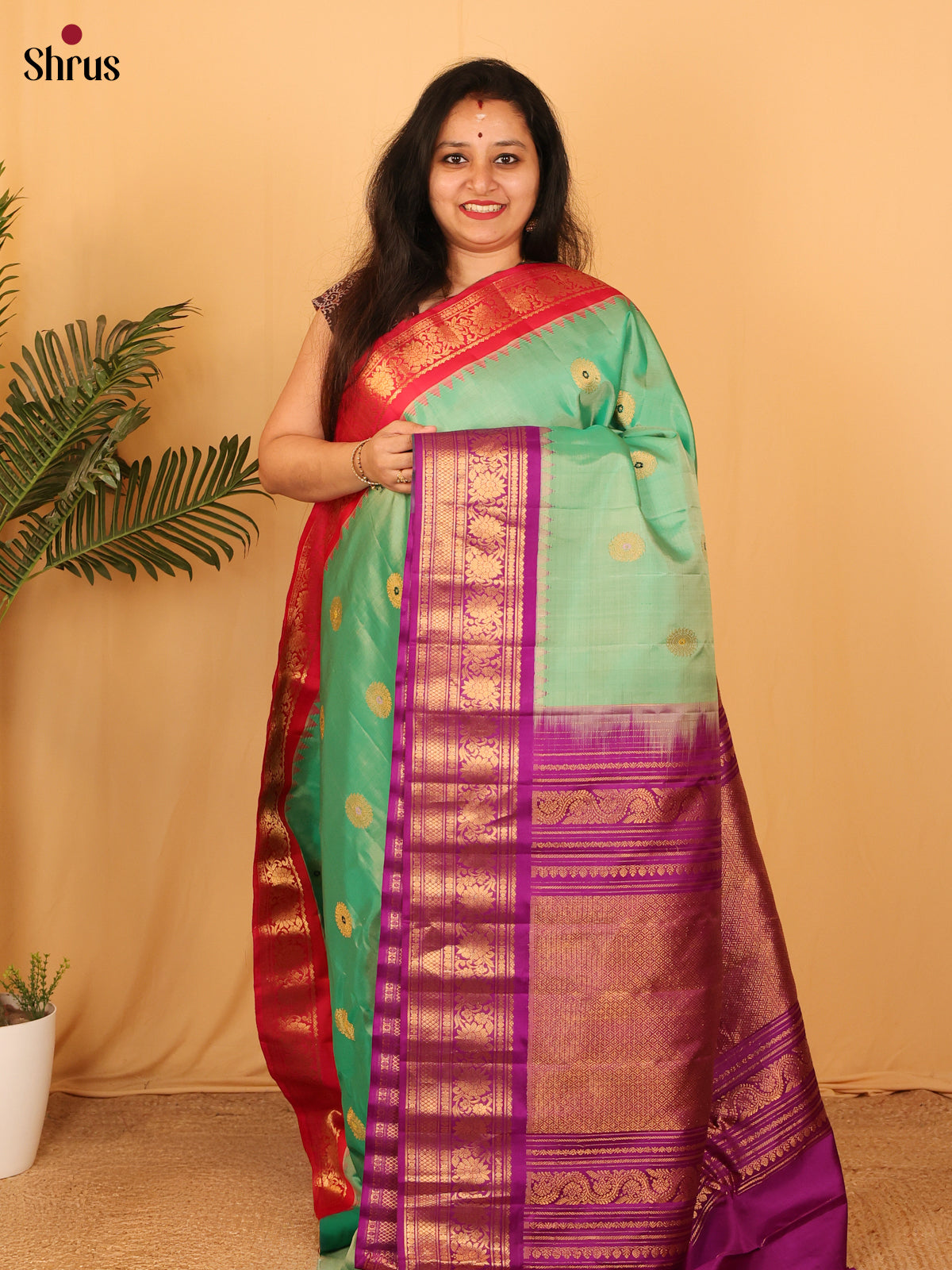 DAS09287 - Gadwal silk Saree