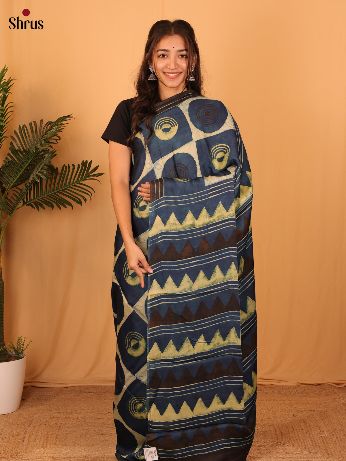 Blue & Black- Modal Silk Saree