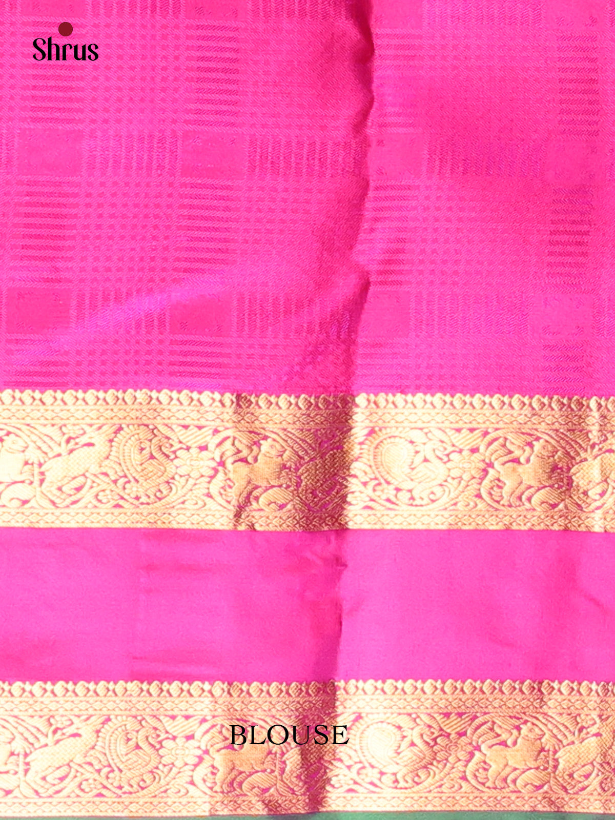 Blue & Pink - Kanchipuram silk Saree - Shop on Shrus.com