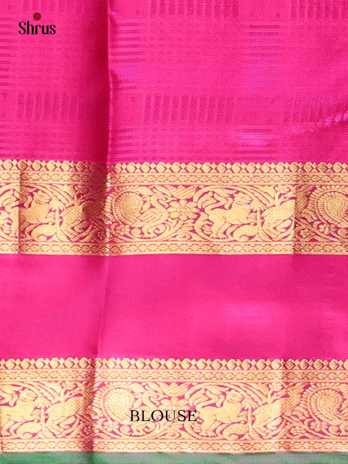 Orangish Pink & Pink - Kanchipuram silk Saree - Shop on Shrus.com