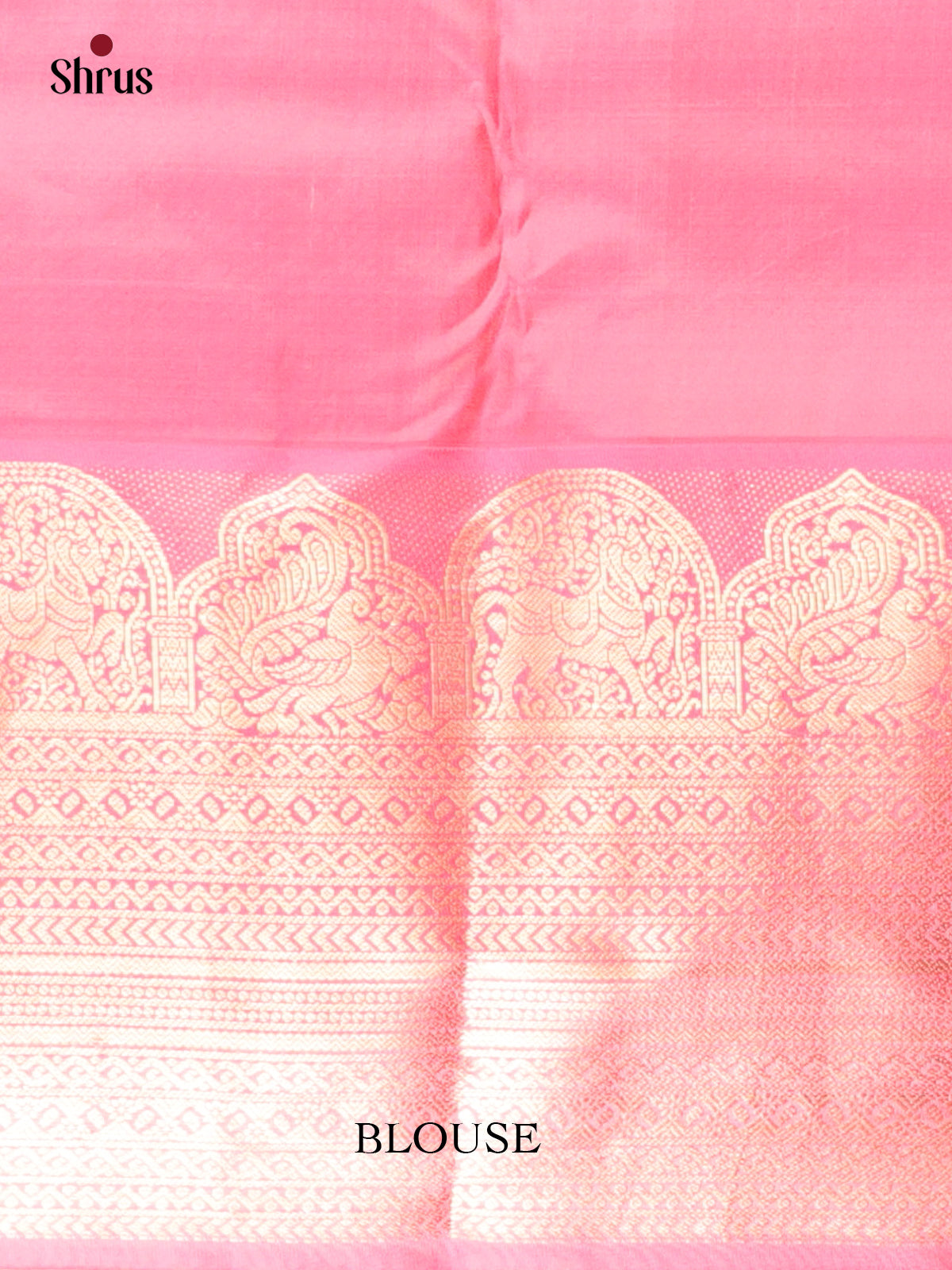 Green & Pink  - Kanchipuram silk Saree - Shop on Shrus.com