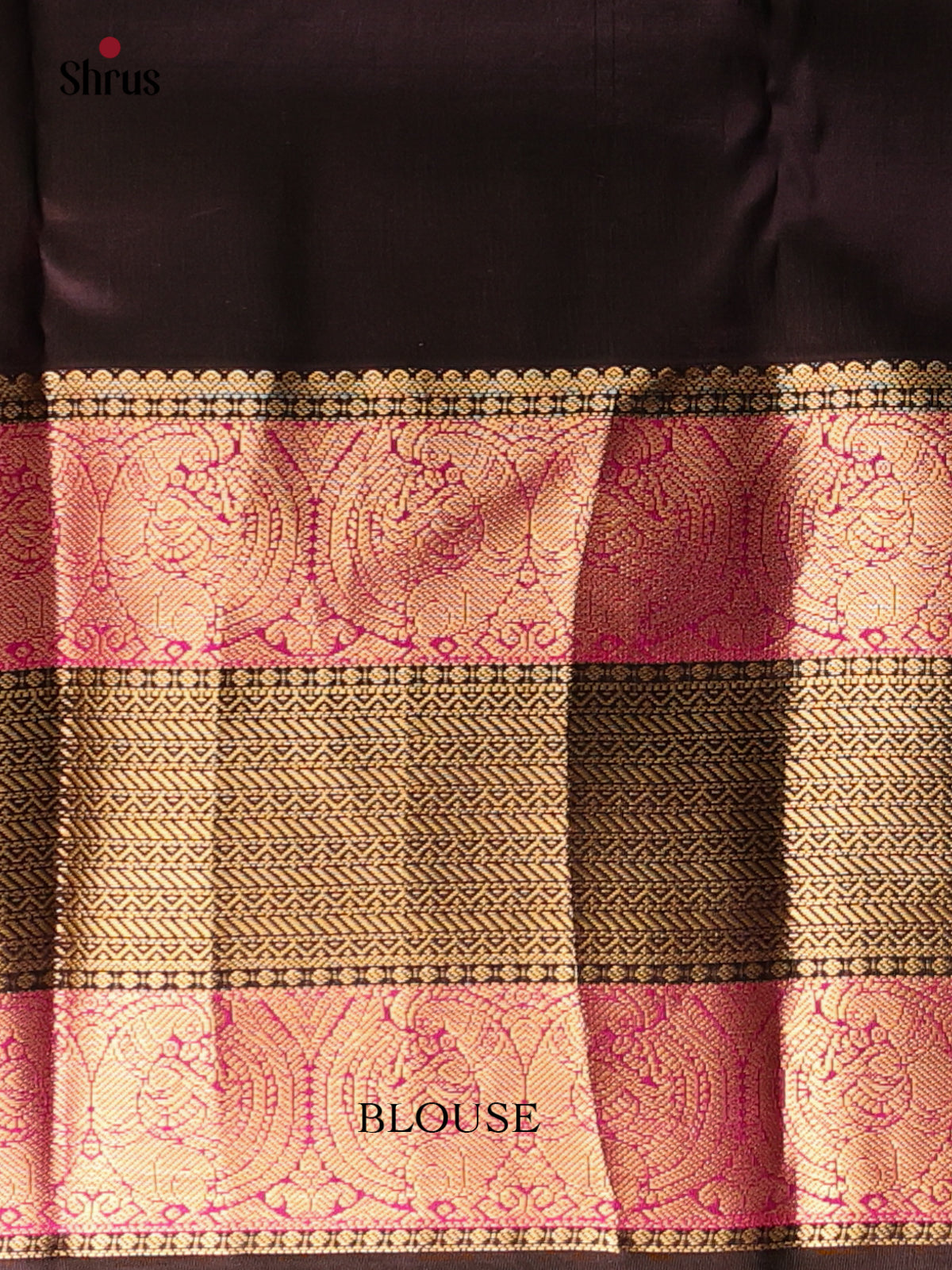 Red & Brown - Kanchipuram silk Saree - Shop on Shrus.com