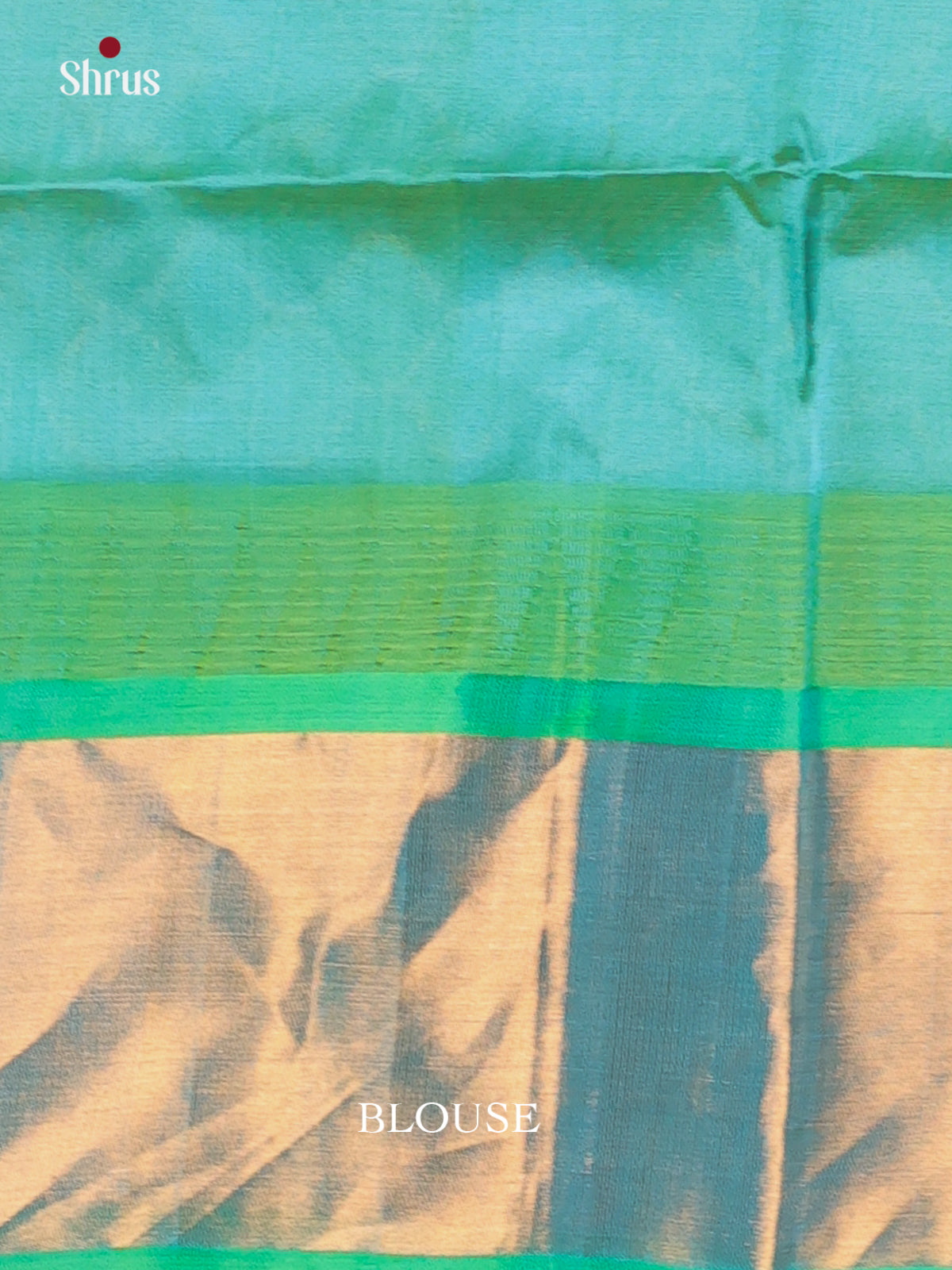 Peach & Teal - Silk Cotton Saree - Shop on Shrus.com