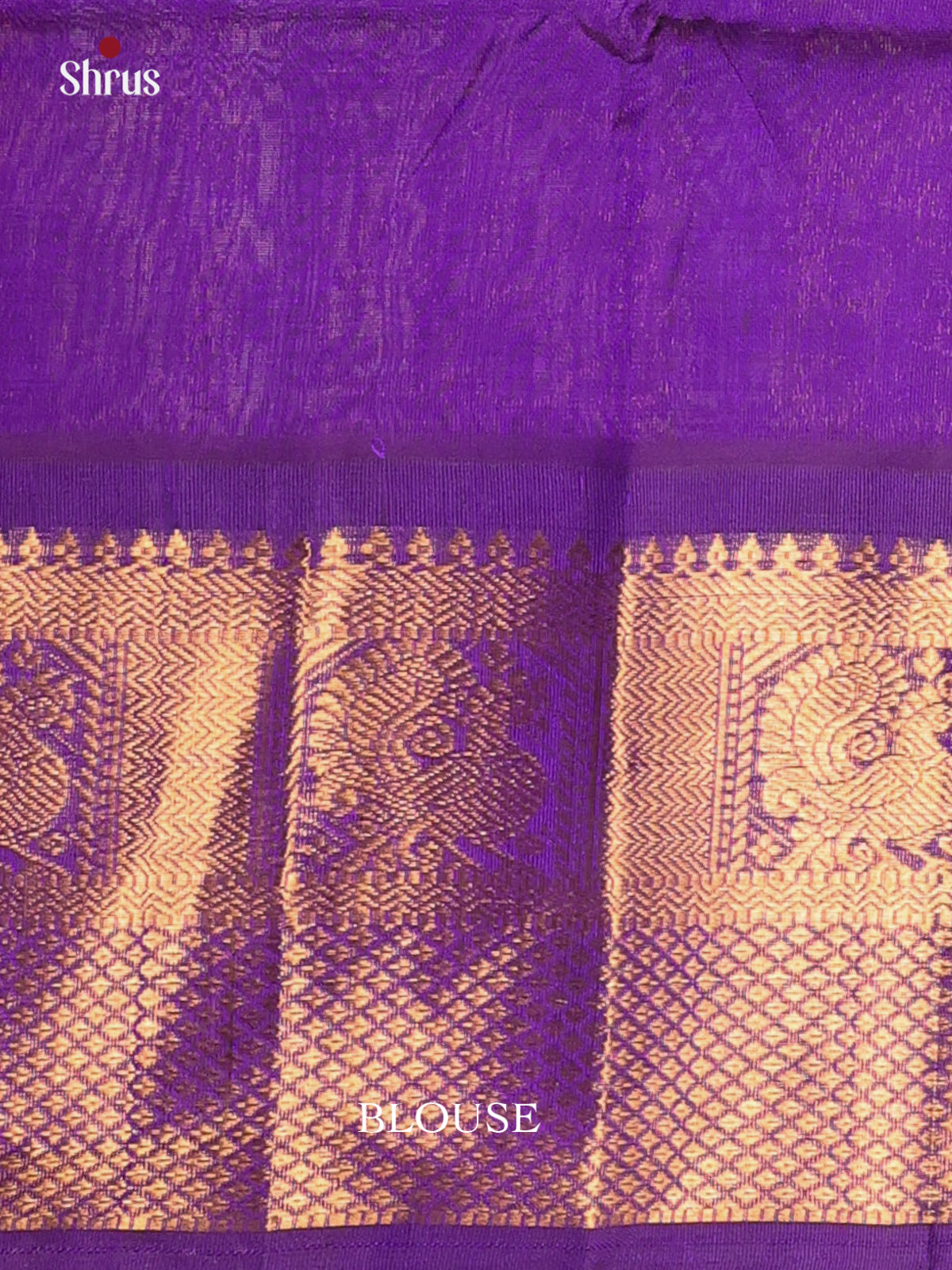 Cream & Violet - Silk Cotton Saree - Shop on Shrus.com