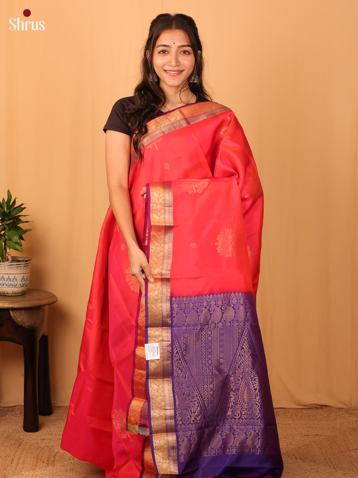 DAS17070 - Kanchipuram-halfpure Saree