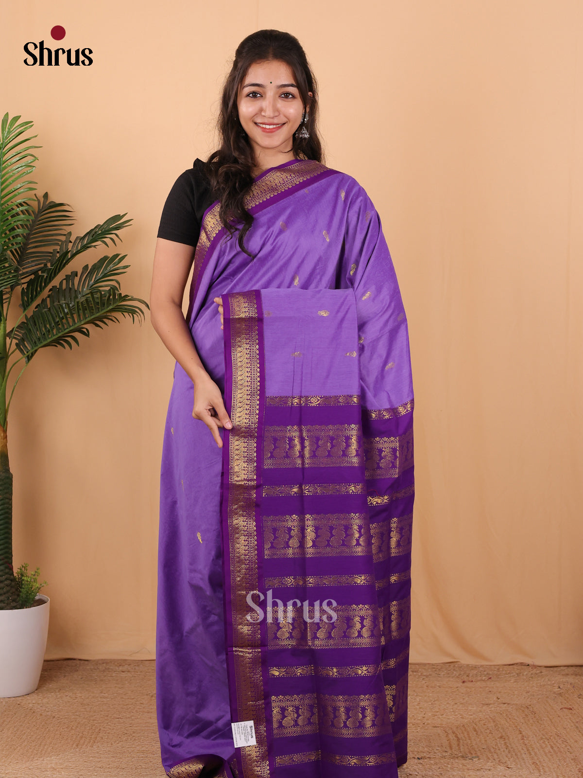 Lilac & Violet - Kalyani Cotton Saree - Shop on Shrus.com