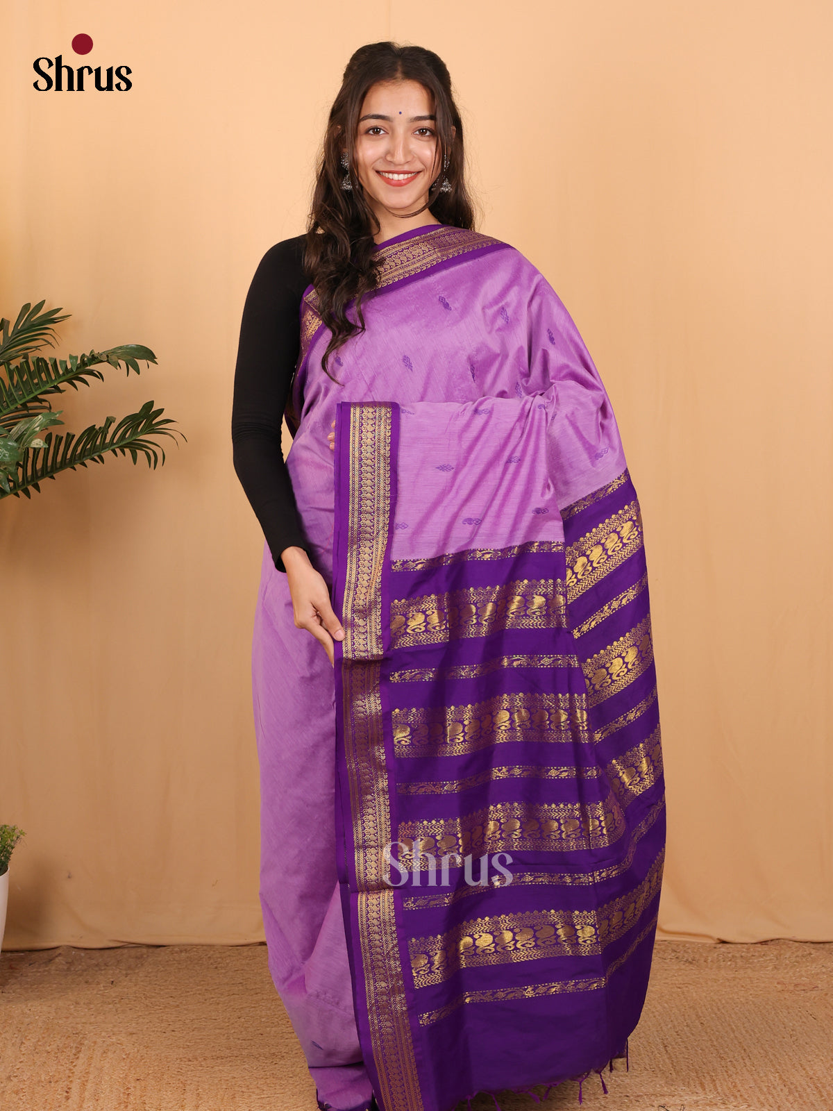 Lavender & Violet - Kalyani Cotton Saree - Shop on Shrus.com