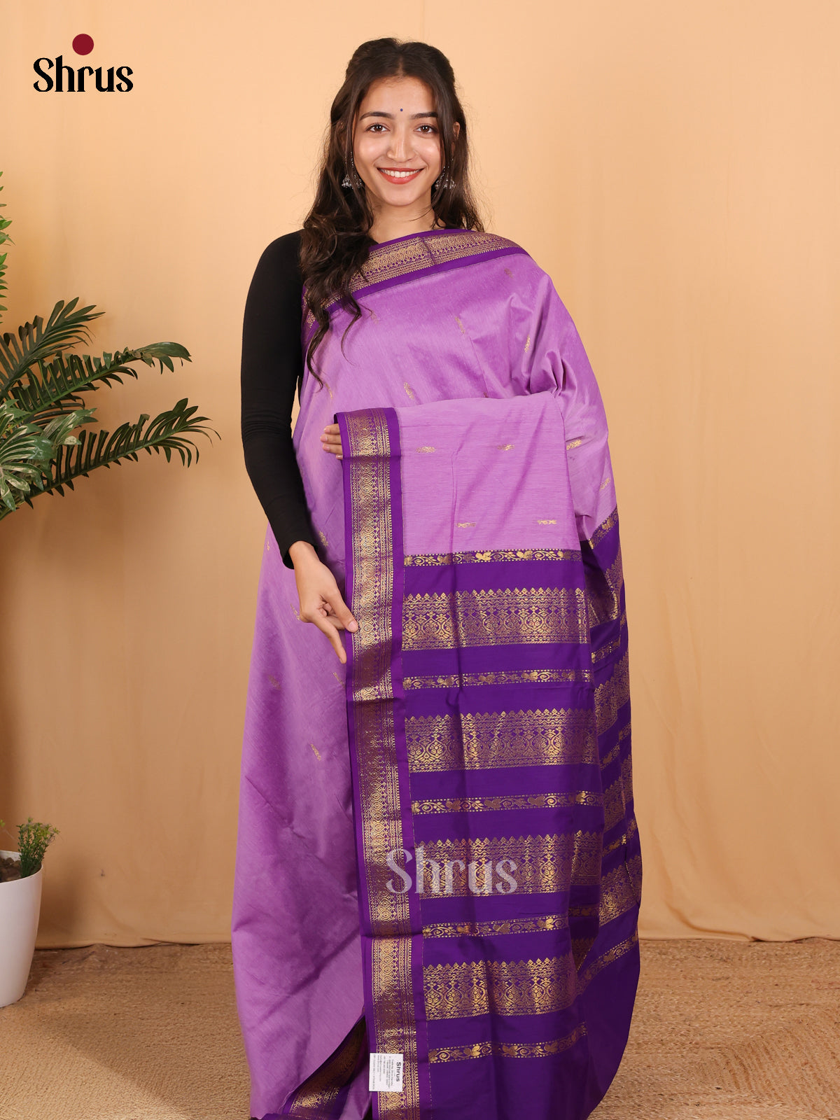 Lavender & Violet - Kalyani Cotton Saree - Shop on Shrus.com