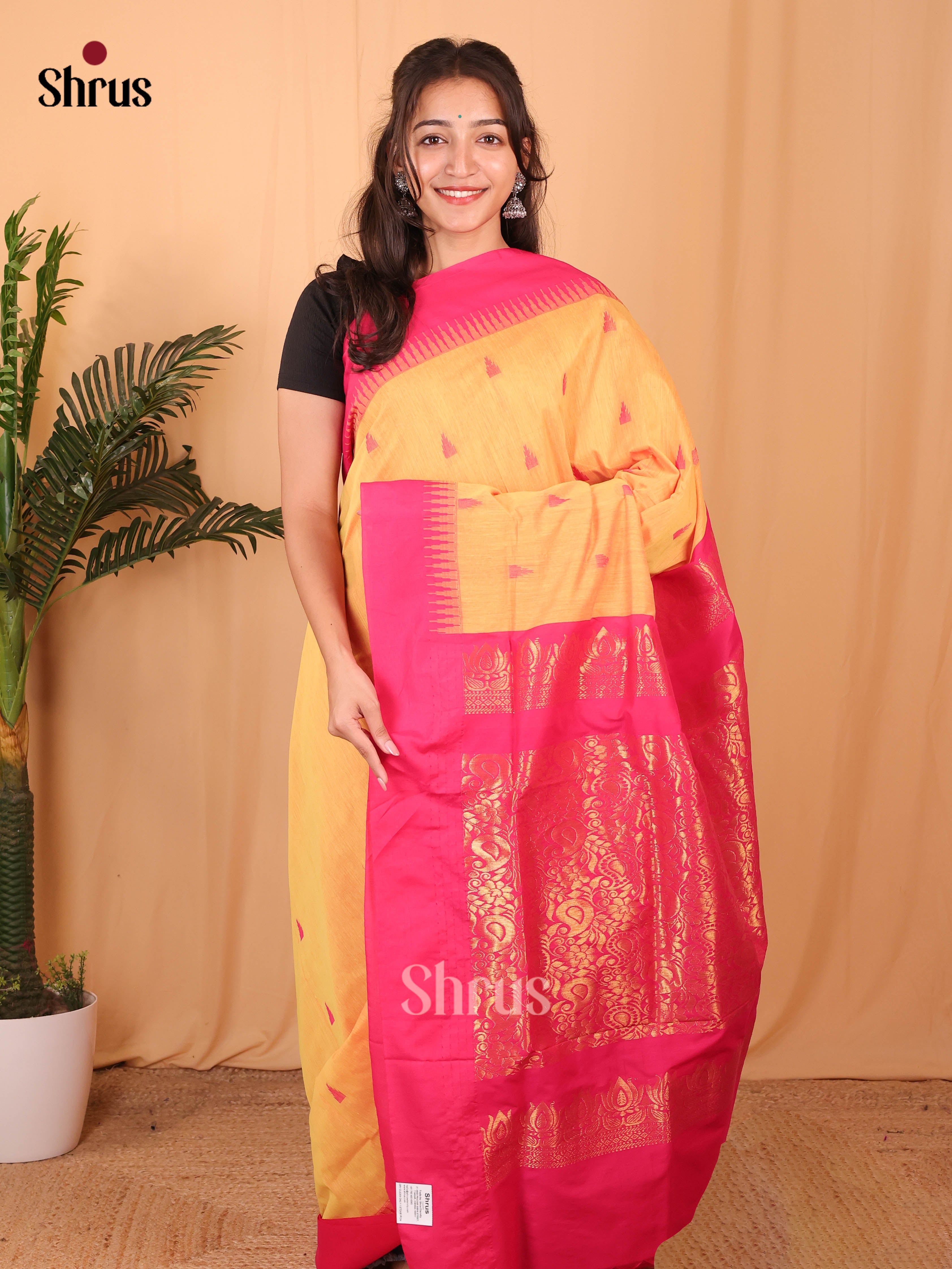Peach & Pink - Kalyani Cotton Saree - Shop on Shrus.com