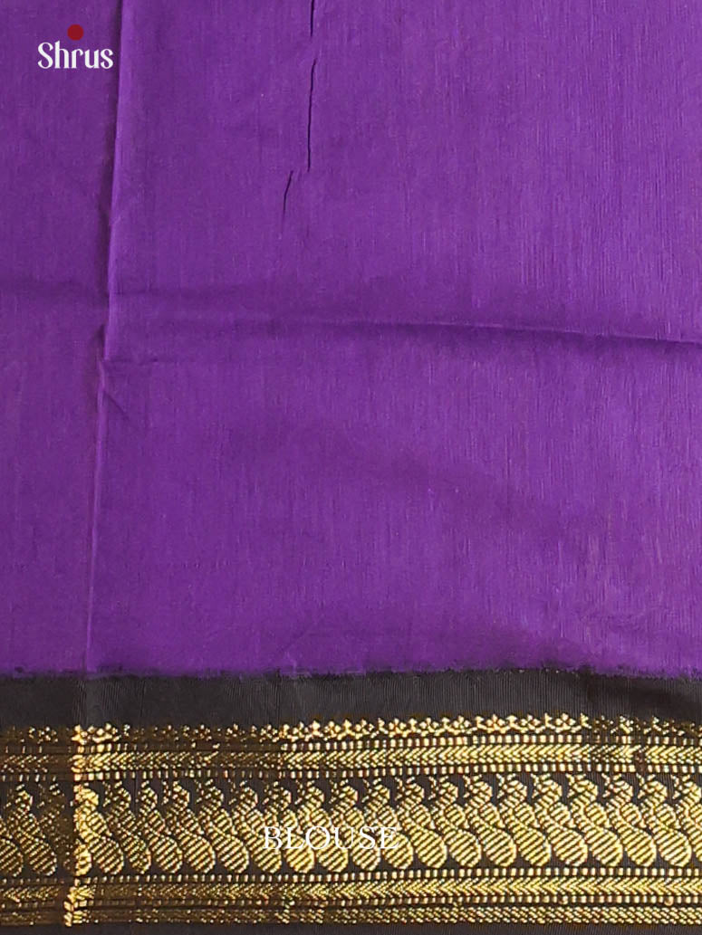 Maroon & Violet - Kalyani Cotton Saree - Shop on Shrus.com