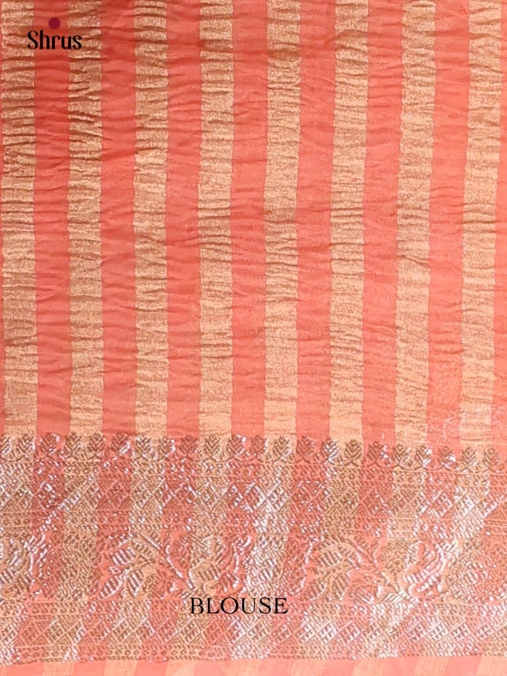 Brick Orange- Bamboo silk Saree - Shop on Shrus.com