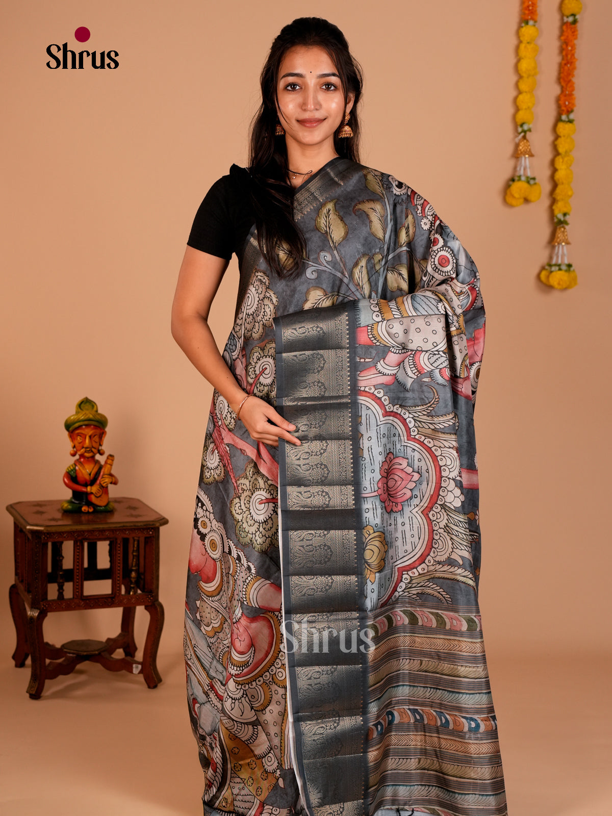 DAS22271 - Chennur-Print Saree - Shop on Shrus.com