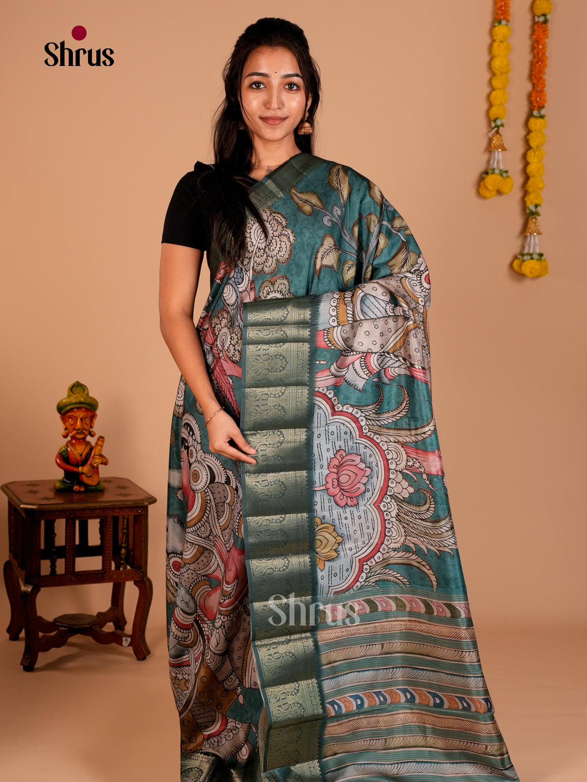 DAS22276 - Chennur-Print Saree - Shop on Shrus.com