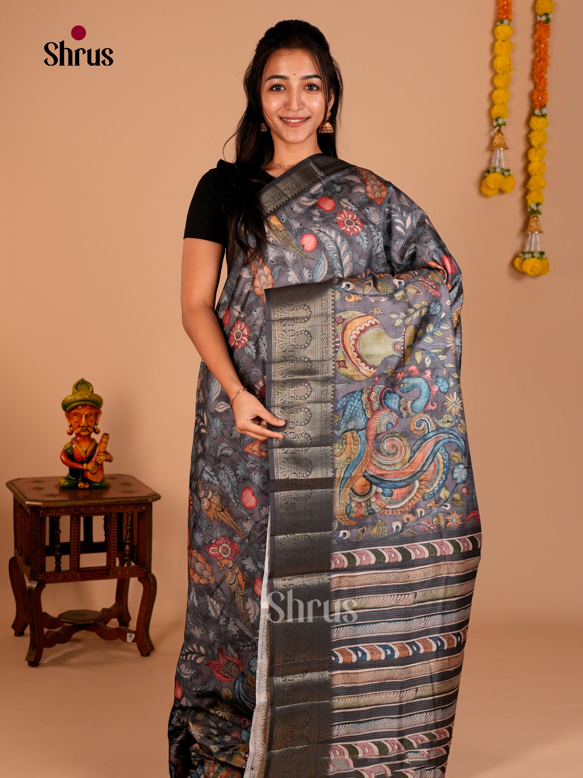 DAS22277 - Chennur-Print Saree - Shop on Shrus.com
