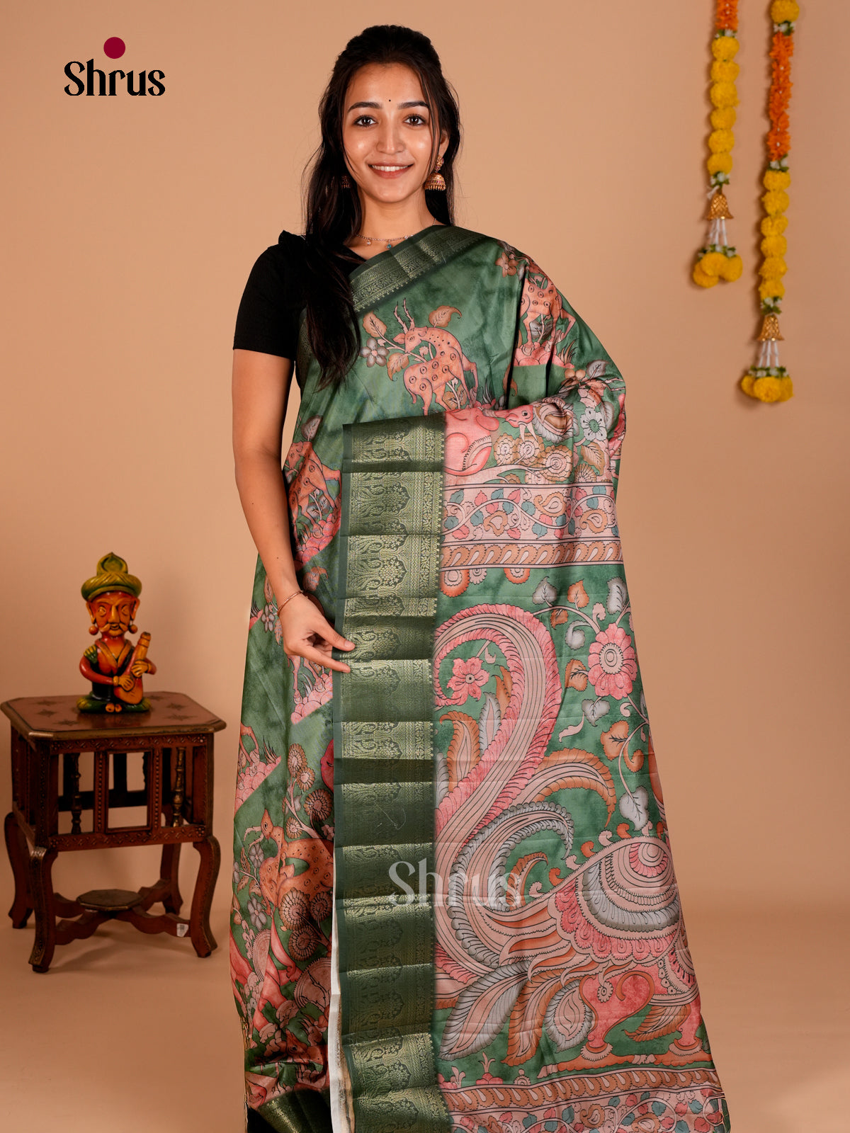 DAS22278  - Chennur-Print Saree - Shop on Shrus.com