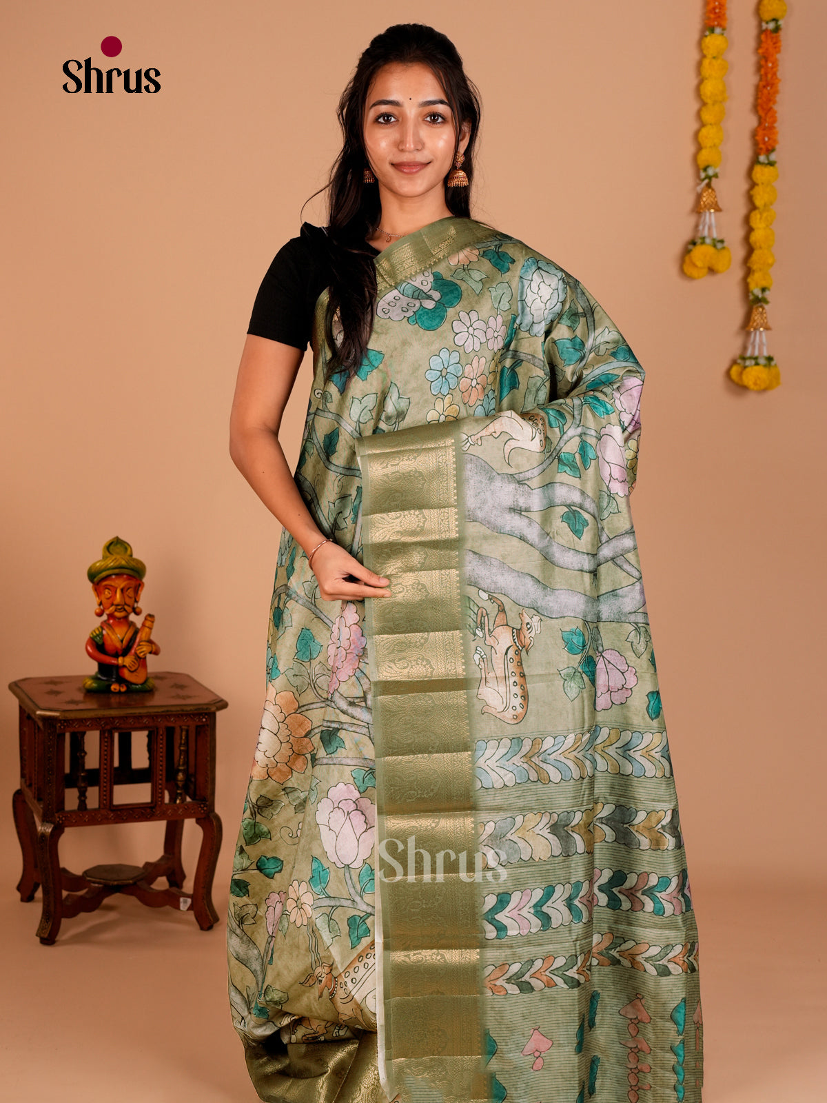 DAS22279 - Chennur-Print Saree - Shop on Shrus.com