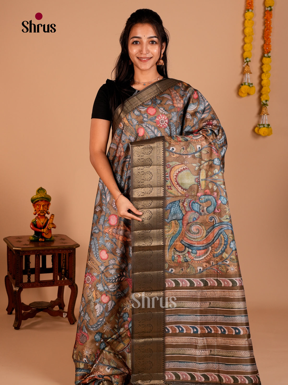 DAS22281 - Chennur-Print Saree - Shop on Shrus.com
