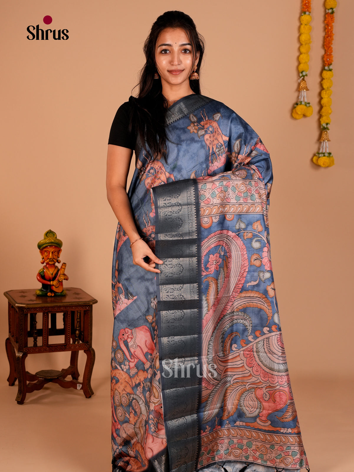 DAS22289 - Chennur-Print Saree - Shop on Shrus.com