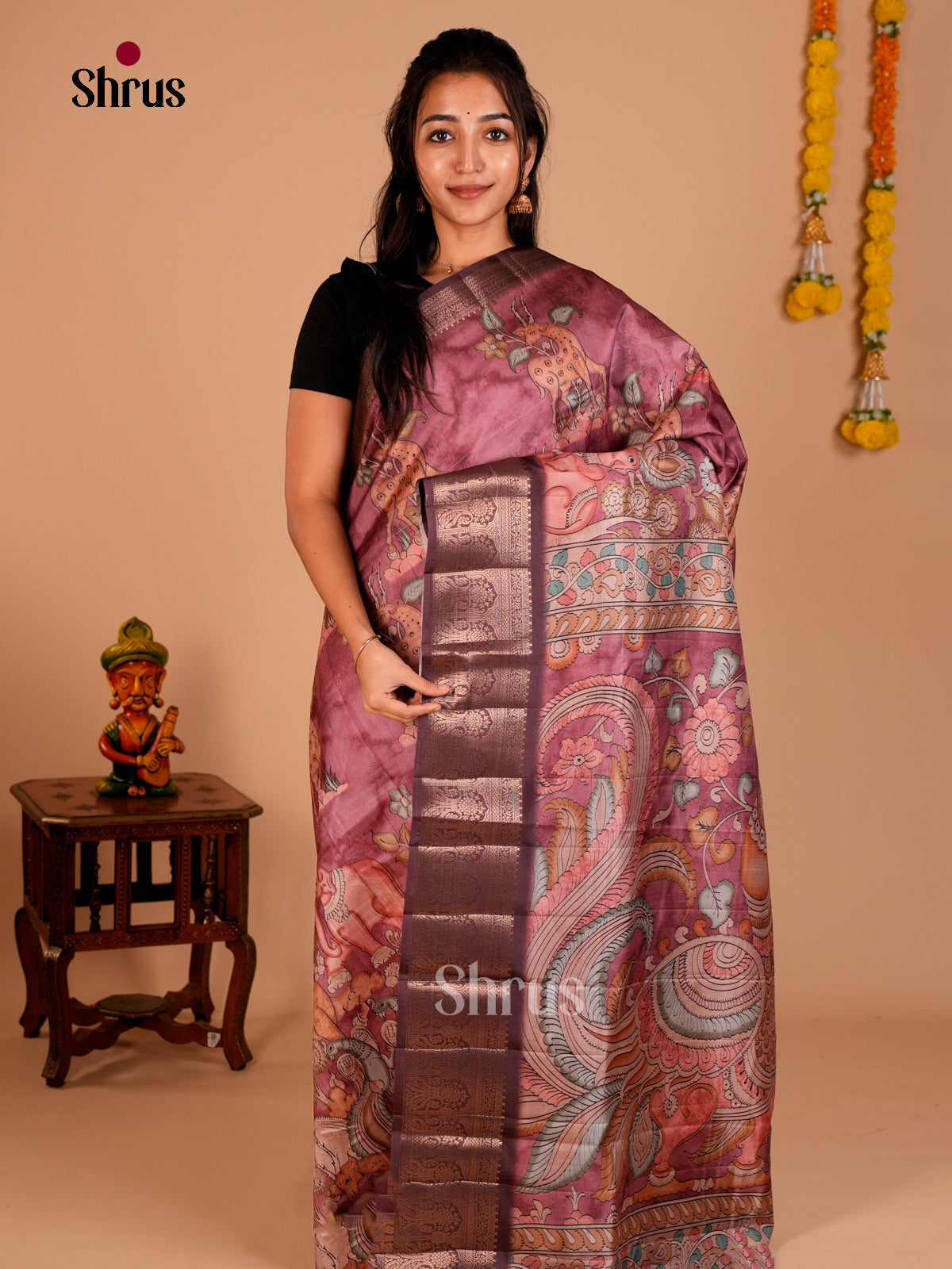 DAS22290 - Chennur-Print Saree - Shop on Shrus.com