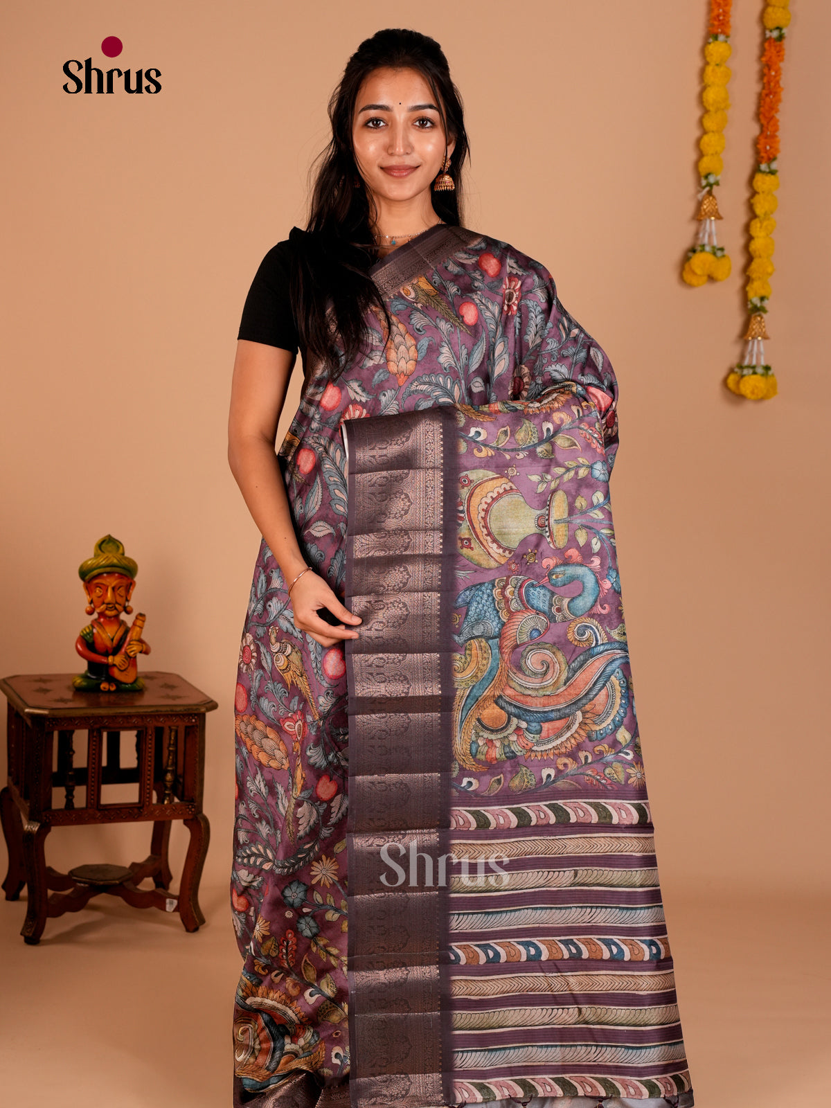 DAS22294 - Chennur-Print Saree - Shop on Shrus.com
