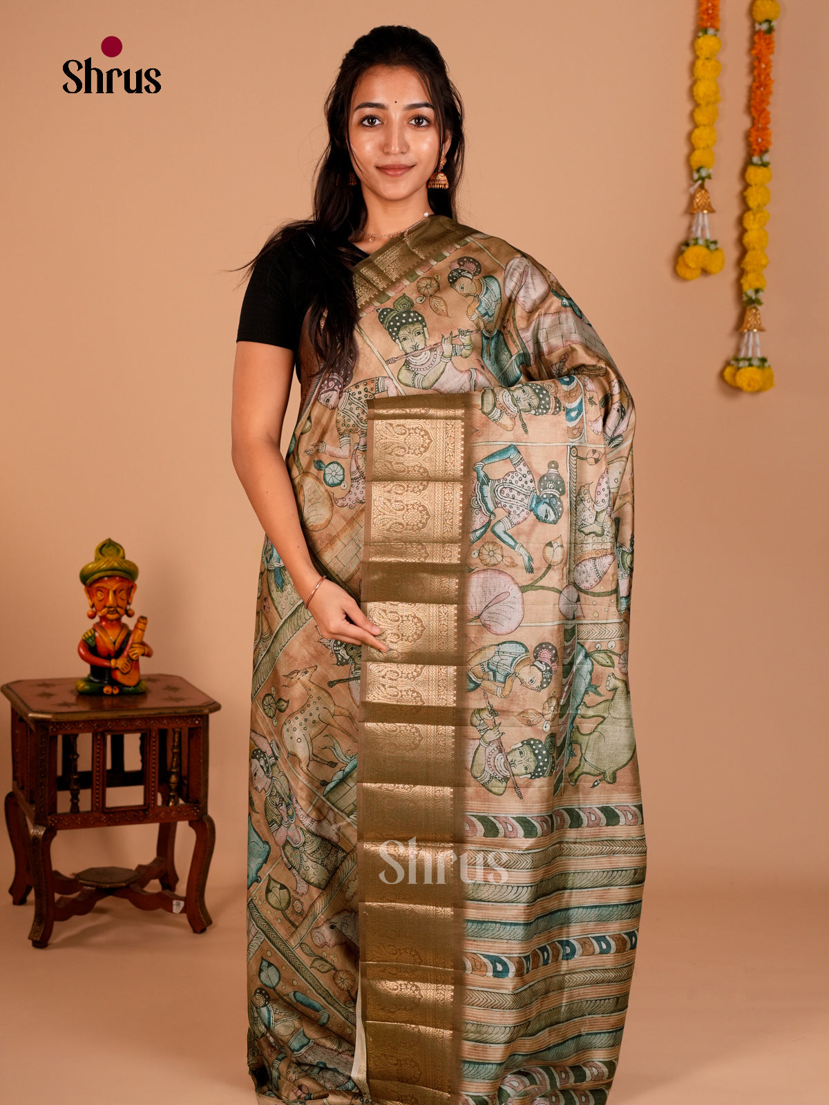 DAS22298 - Chennur-Print Saree - Shop on Shrus.com