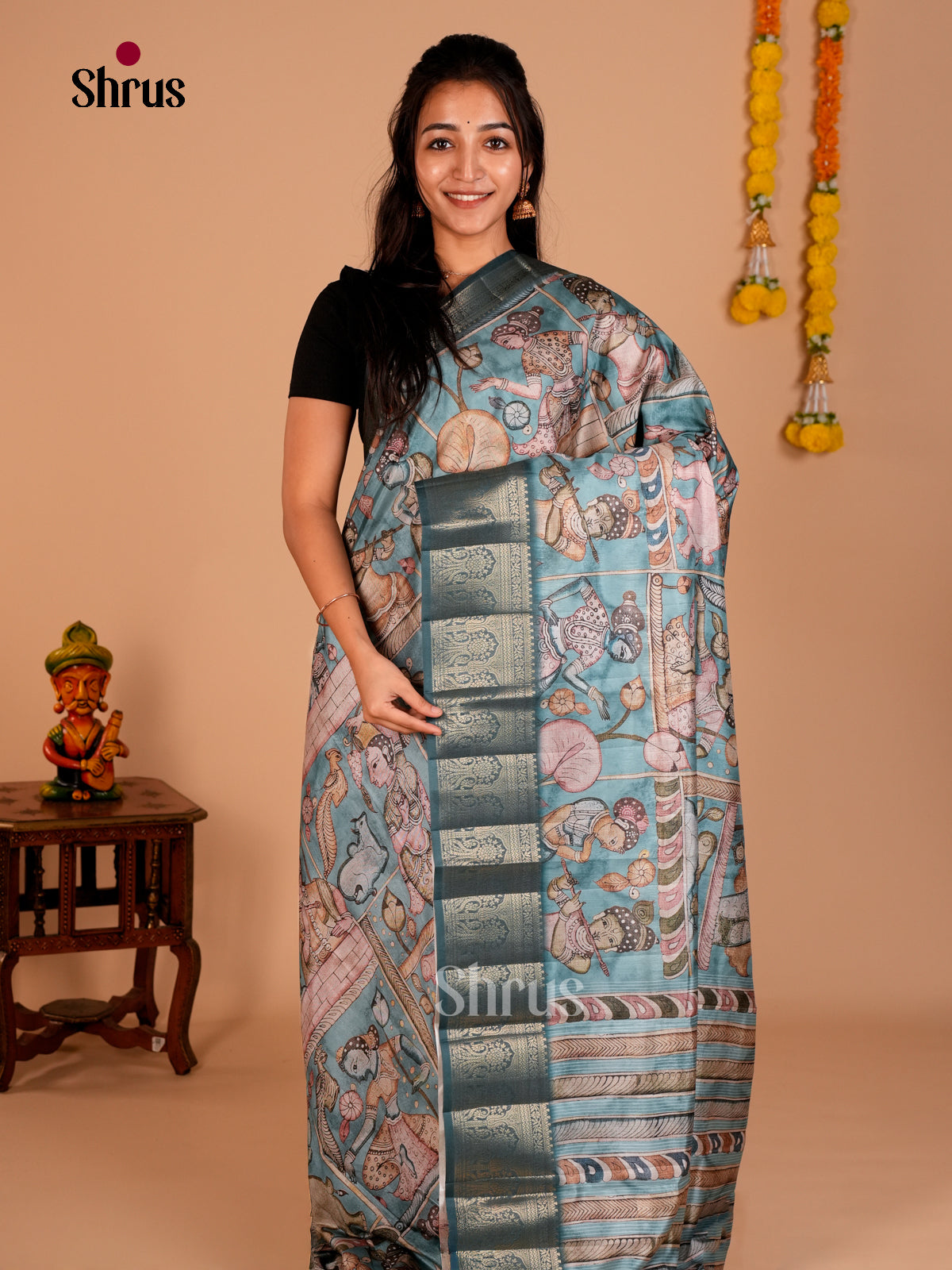 DAS22300 - Chennur-Print Saree - Shop on Shrus.com