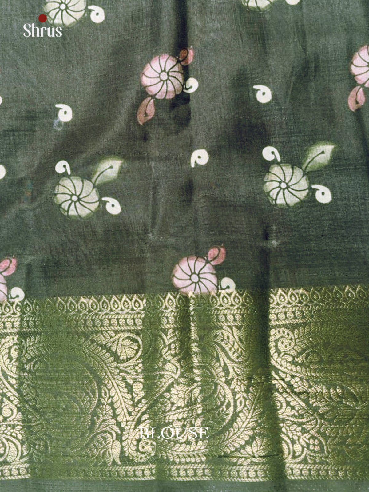 Green - Chennur-Print Saree - Shop on Shrus.com