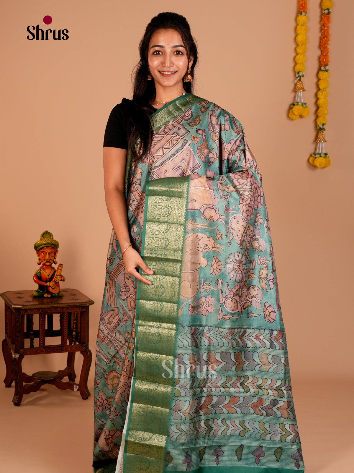 DAS22307 - Chennur-Print Saree - Shop on Shrus.com
