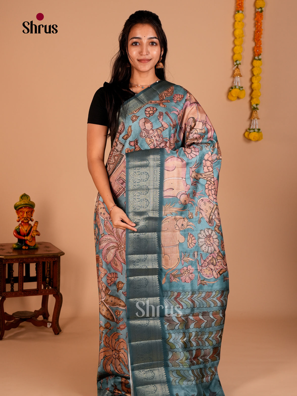 DAS22319 - Chennur-Print Saree - Shop on Shrus.com
