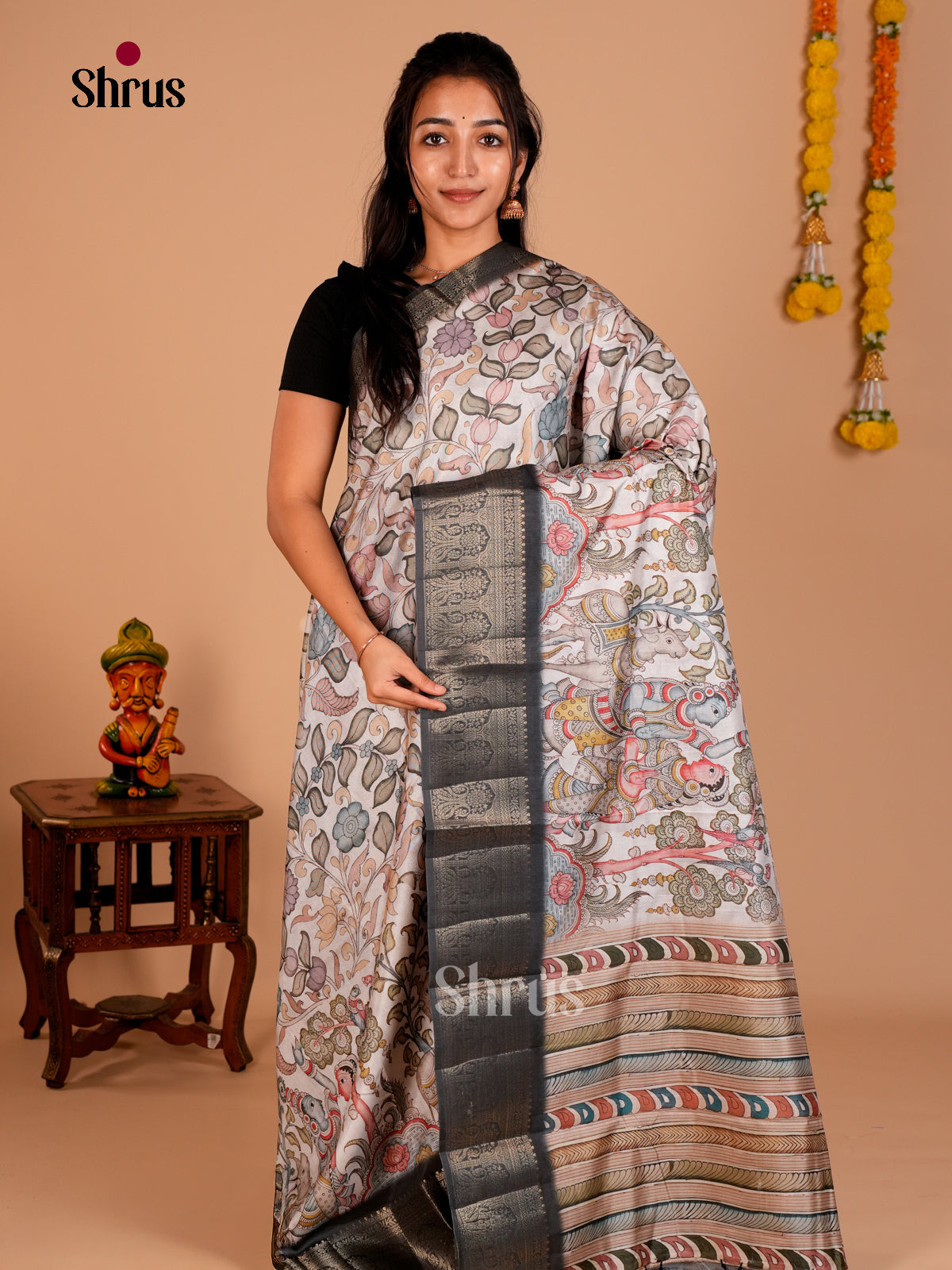 DAS22328 - Chennur-Print Saree - Shop on Shrus.com