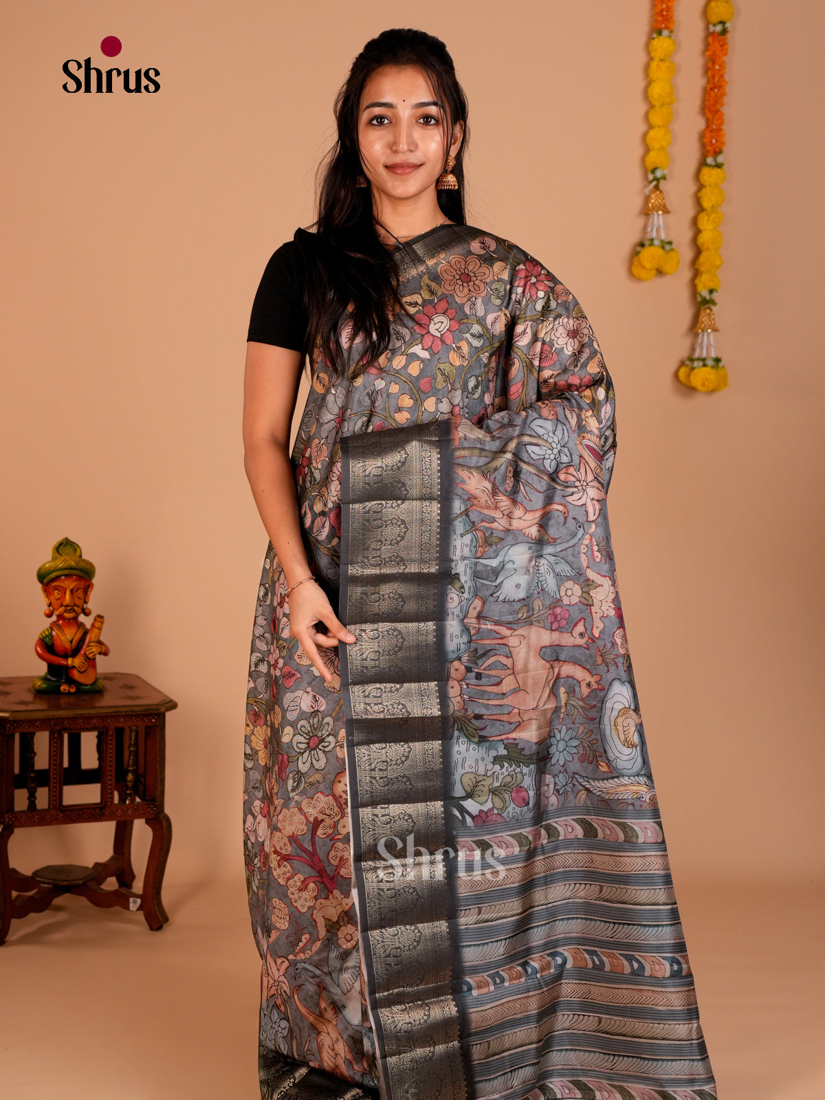 DAS22336 - Chennur-Print Saree - Shop on Shrus.com