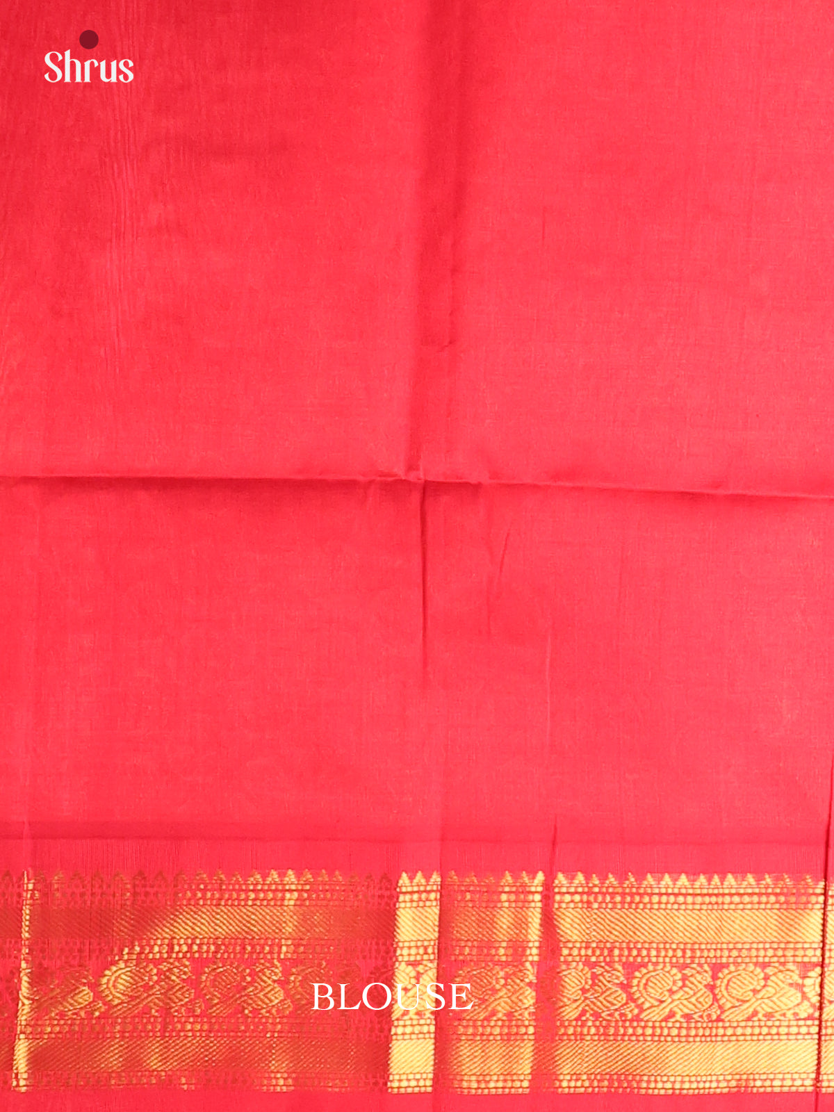 Cream & Red - Silk Cotton Saree - Shop on Shrus.com