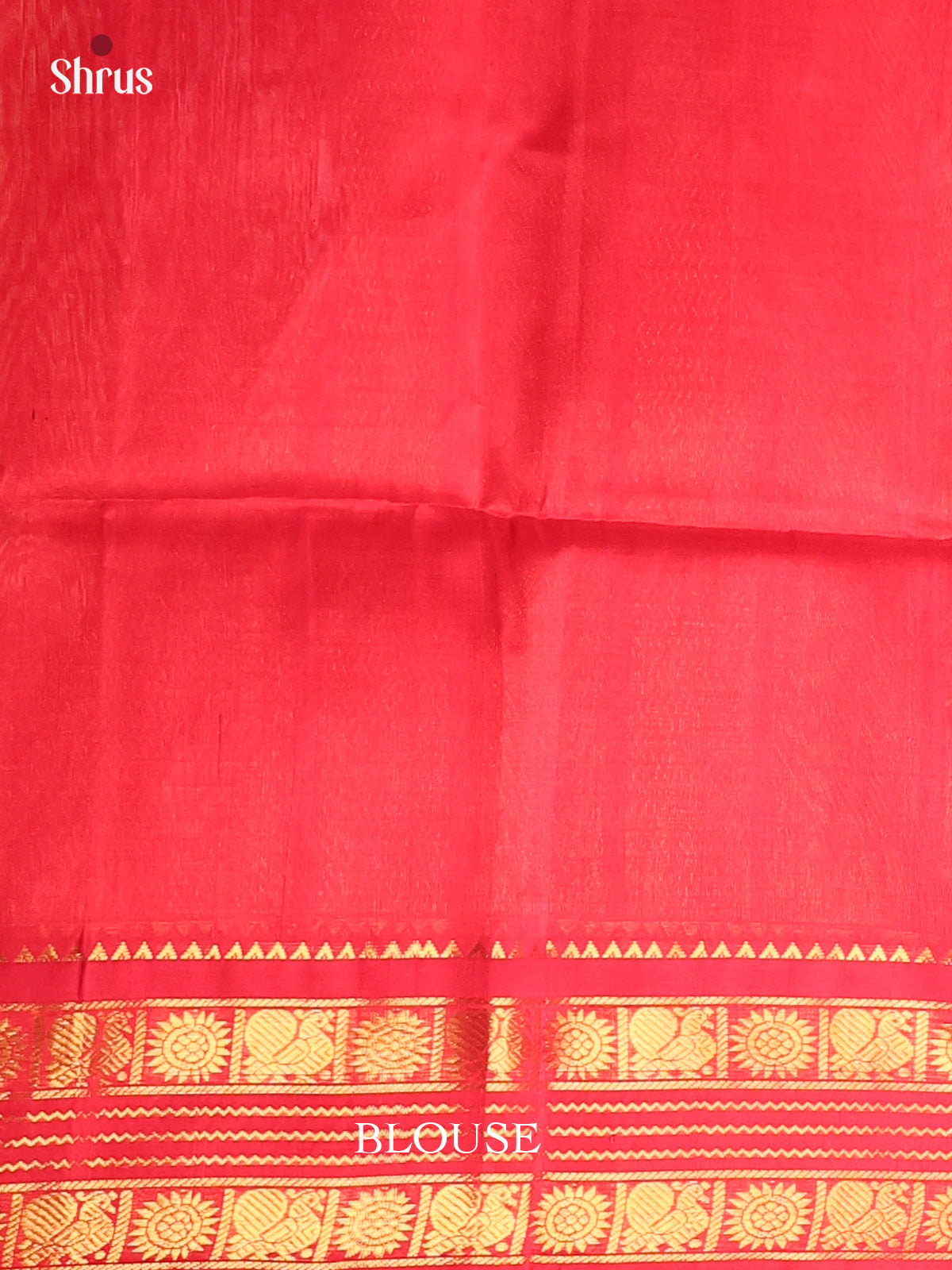 Green & Red- Silk Cotton Saree - Shop on Shrus.com