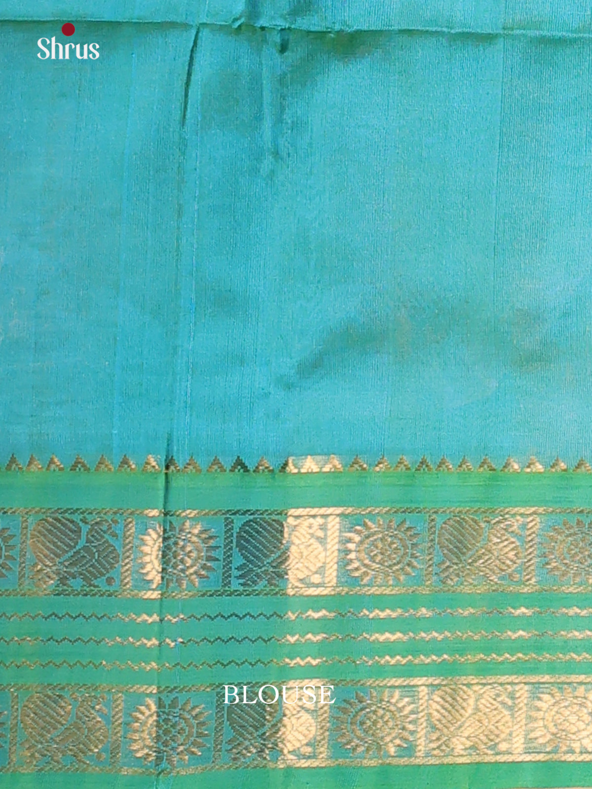 Peachish Pink & Teal - Silk Cotton Saree - Shop on Shrus.com