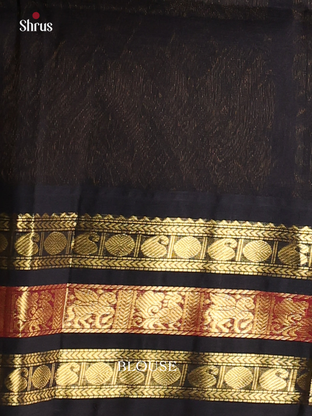 Dusty Brown & Black - Silk Cotton Saree - Shop on Shrus.com