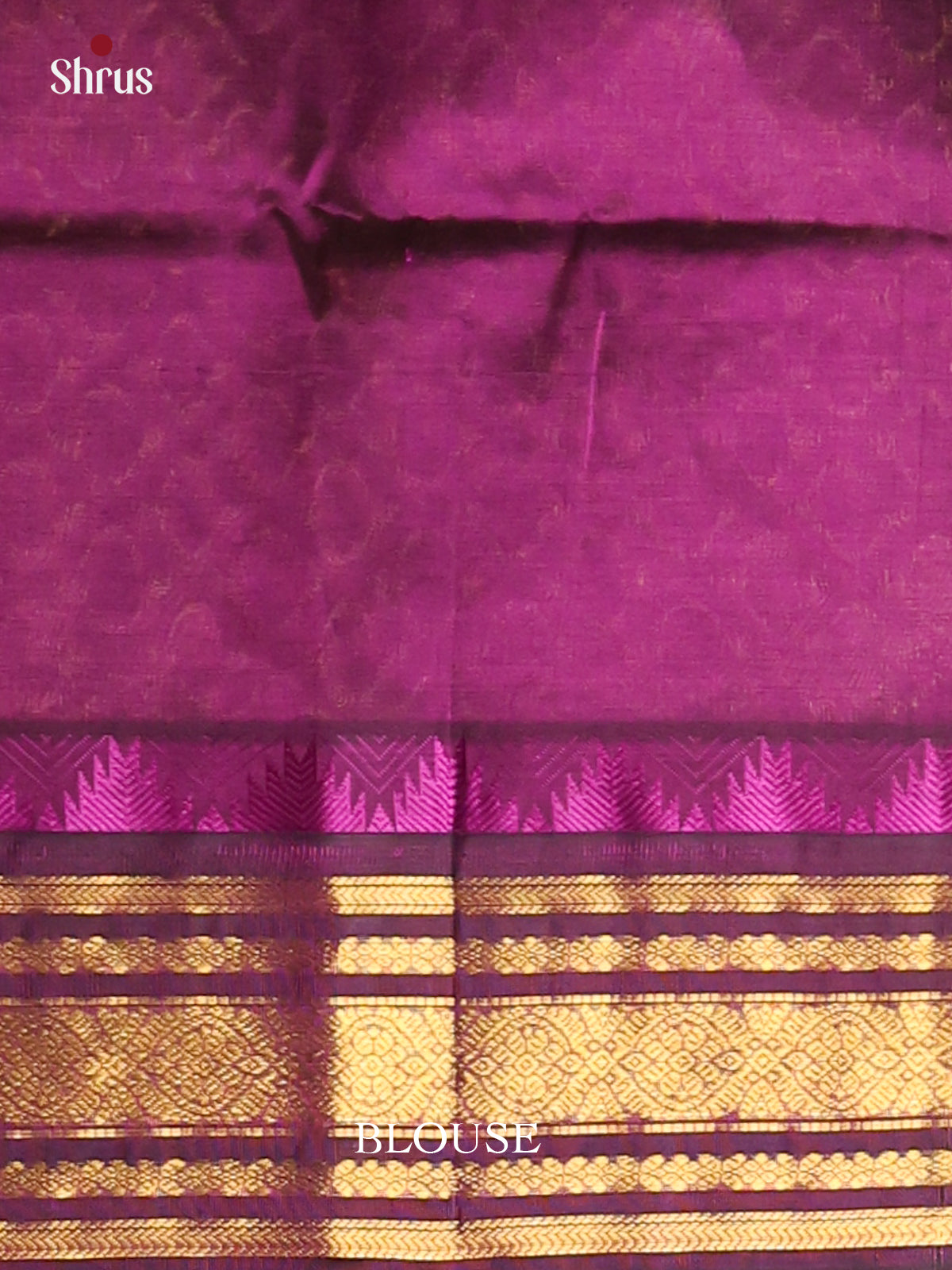 Gold & Purple- Silk Cotton Saree - Shop on Shrus.com