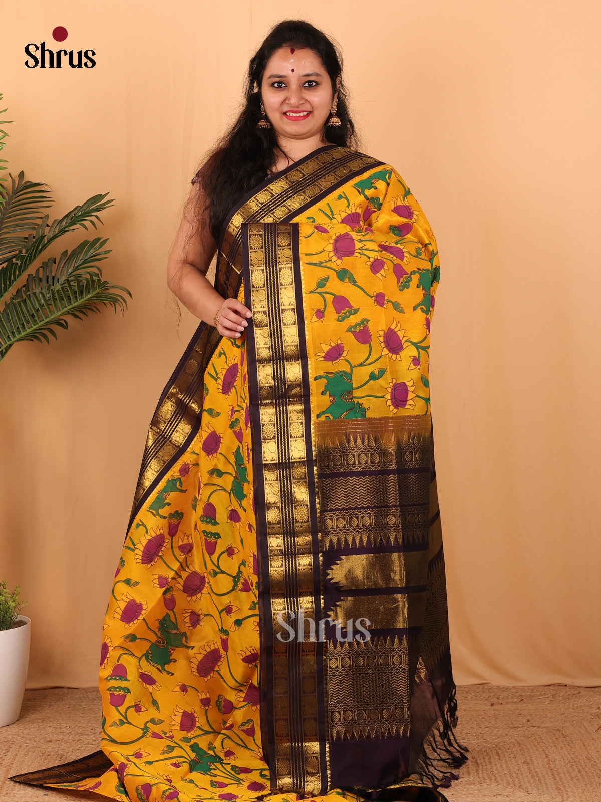 Mustard    - Hindolam Saree - Shop on Shrus.com